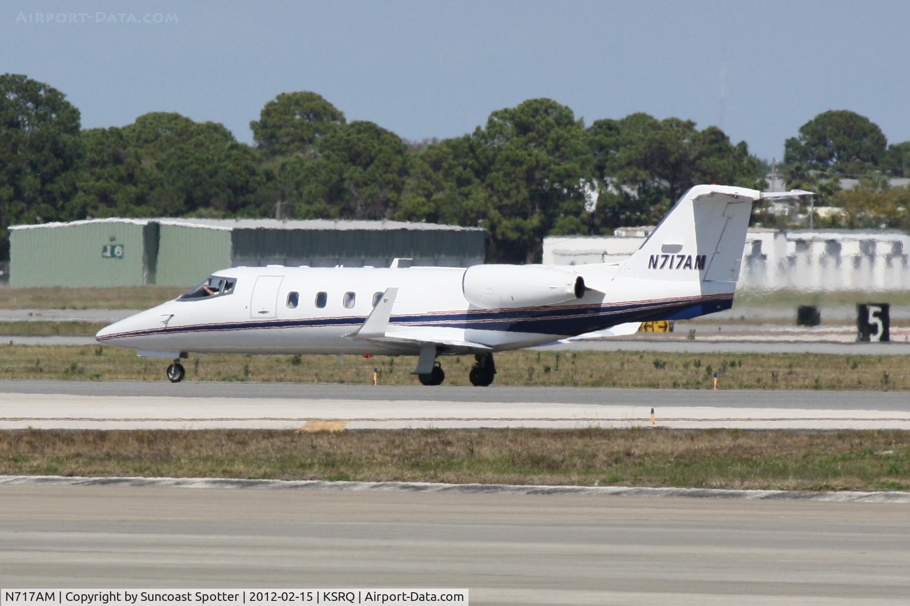 N717AM, 1984 Gates Learjet 55 C/N 100, N717AM arrives on Runway 14 at Sarasota-Bradenton International Airport
