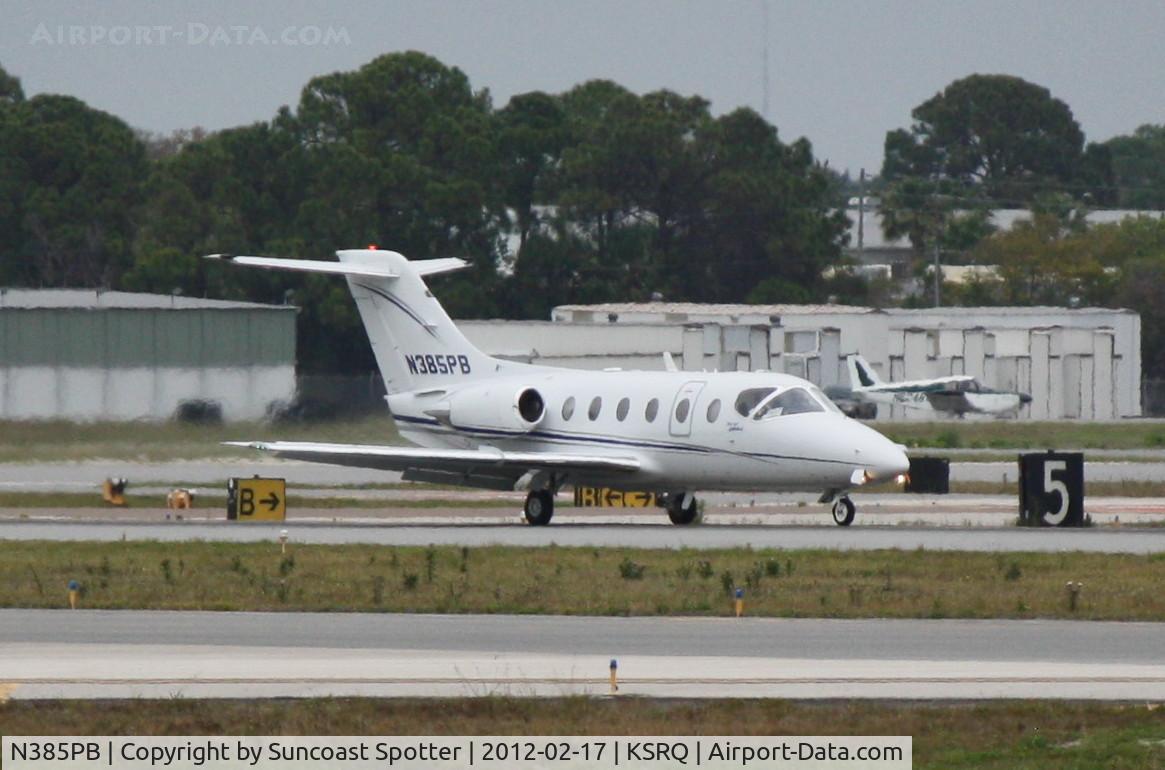 N385PB, 1998 Raytheon Aircraft Company 400A C/N RK-217, N385PB arrives on Runway 14 at Sarasota-Bradenton International Airport following a flight from Cleveland-Hopkins International Airport