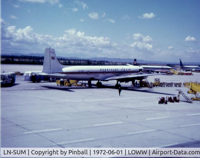 LN-SUM, 1956 Douglas DC-6B C/N 45079, Kodak Instamatic Camera, sorry for the bad quality