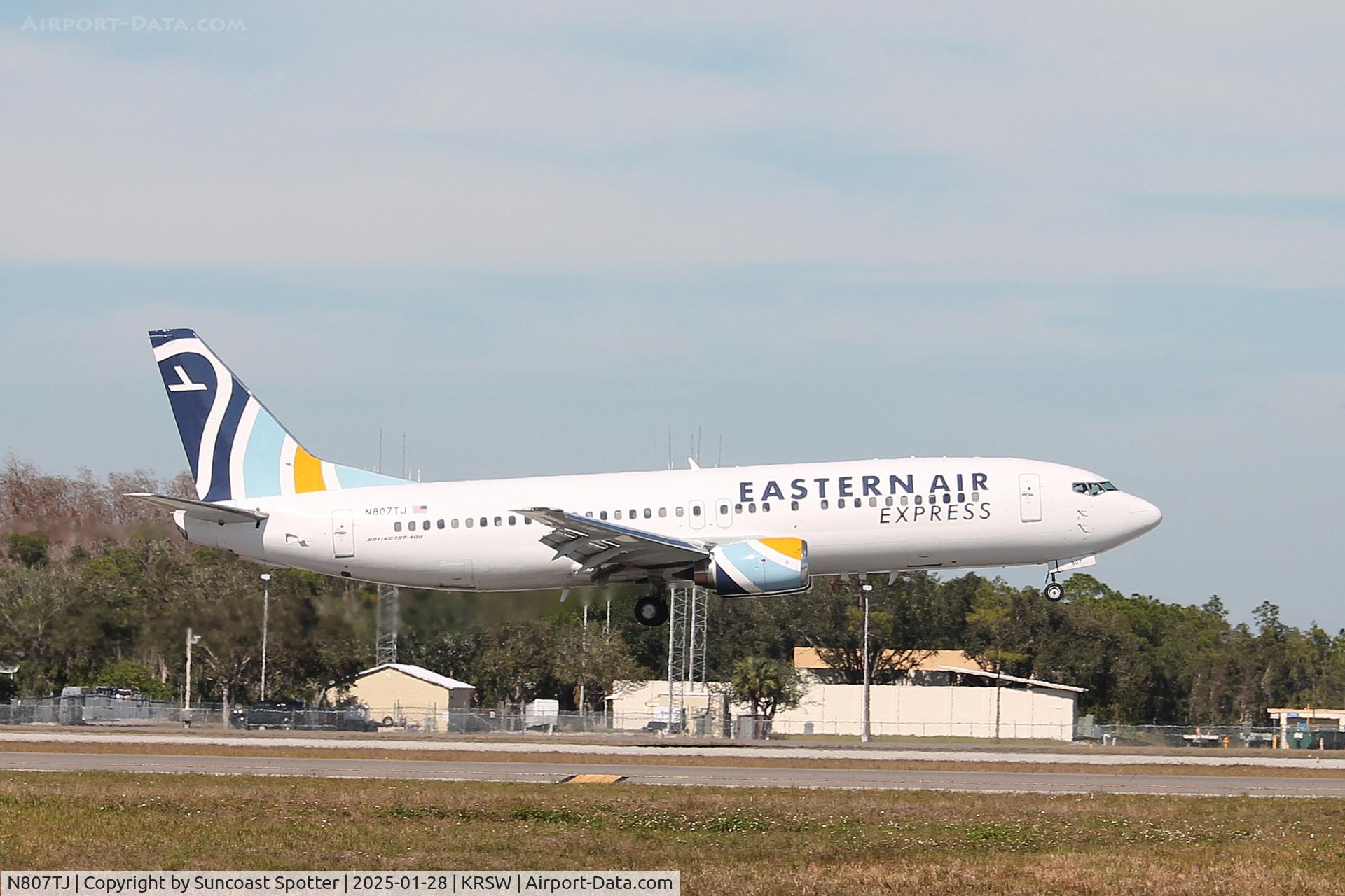 N807TJ, 1992 Boeing 737-4Q8 C/N 25098, Eastern Air Express Flight 2150 arrives on Runway 6 at Southwest Florida International Airport following flight from Havana International Airport