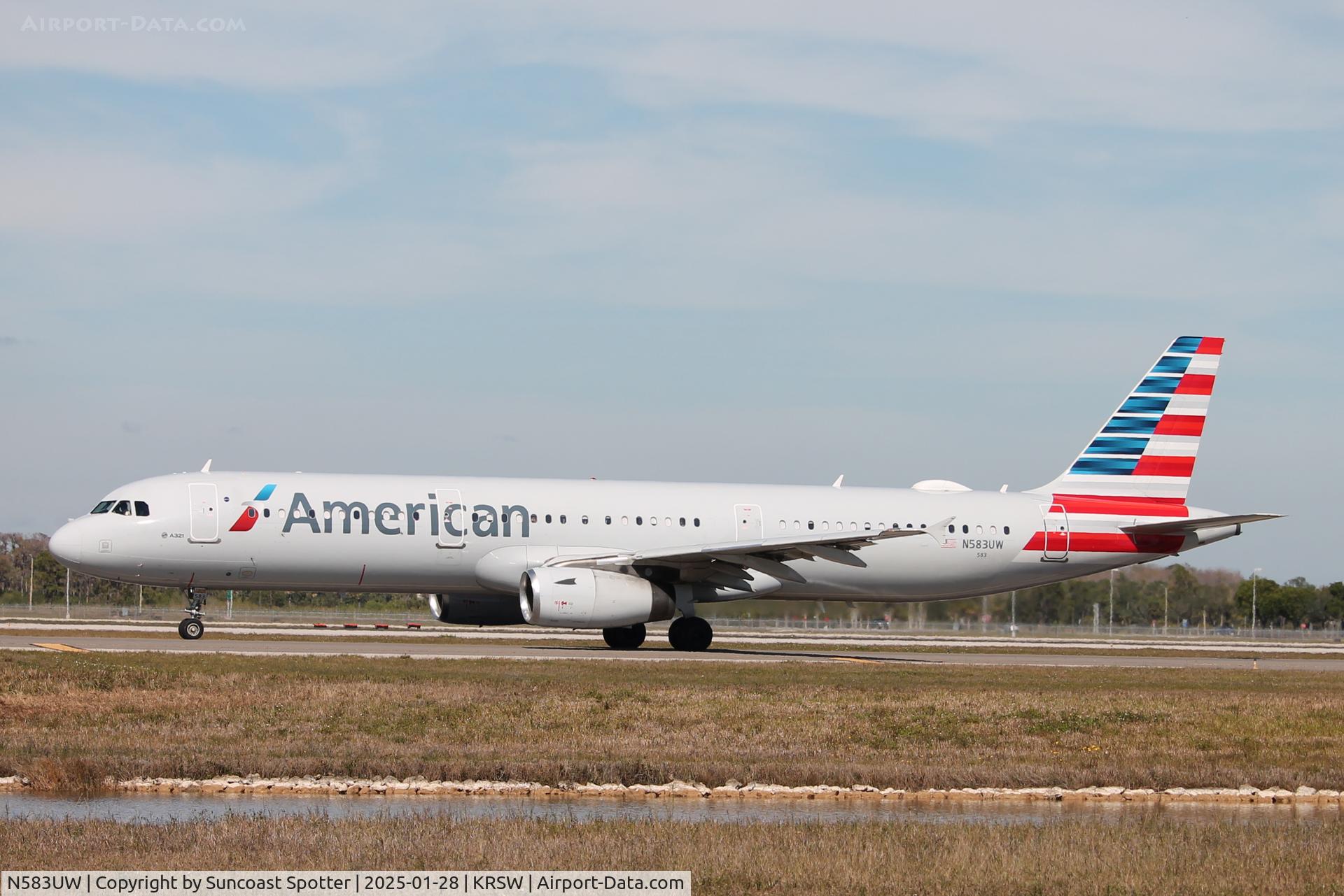 N583UW, 2014 Airbus A321-231 C/N 6181, American Flight 1935 taxis at Southwest Florida International Airport prior to flight to Charlotte-Douglas International Airport