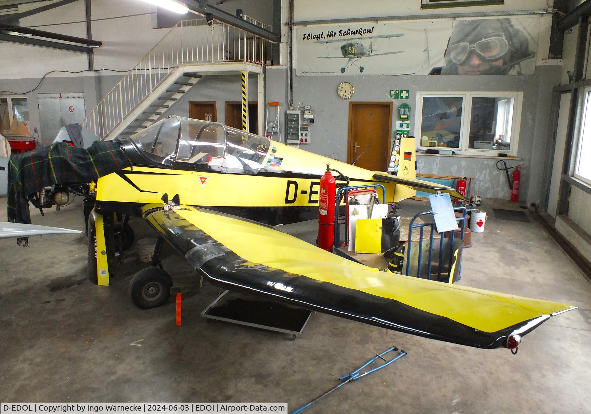 D-EDOL, 1960 Jodel (Wassmer) D-120A Paris-Nice C/N 179, Jodel (Wassmer) D.120A Paris-Nice undergoing maintenance at Bienenfarm airfield (home of part of the collection of Quax, association for the promotion of historic aircraft e.V.), Paulinenaue