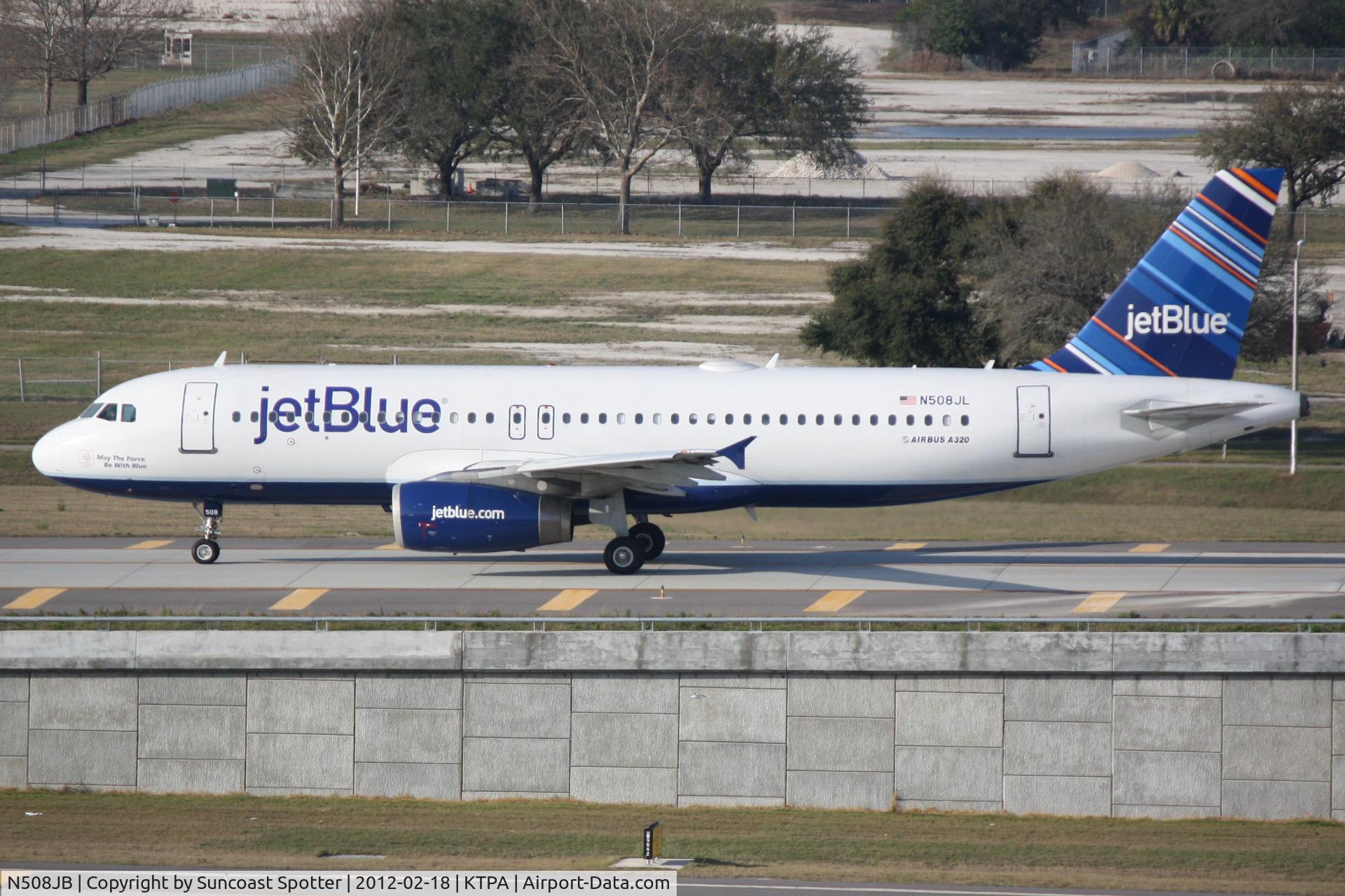 N508JB, 2000 Airbus A320-232 C/N 1257, JetBlue Flight 438 taxis for departure from Tampa International Airport