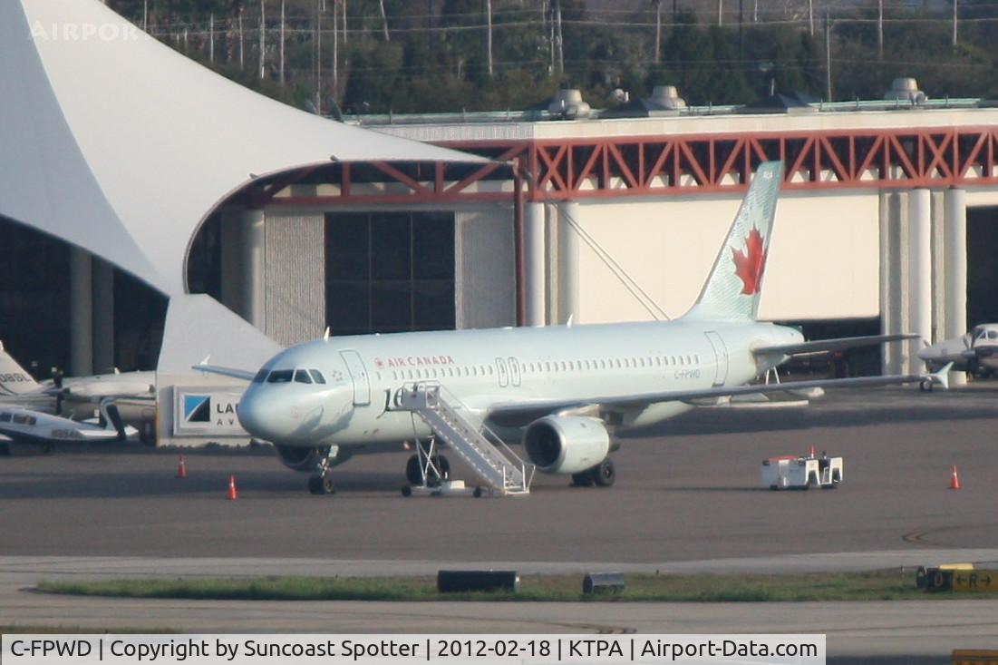 C-FPWD, 1991 Airbus A320-211 C/N 231, Air Canada Jetz sits on the ramp at Tampa International Airport