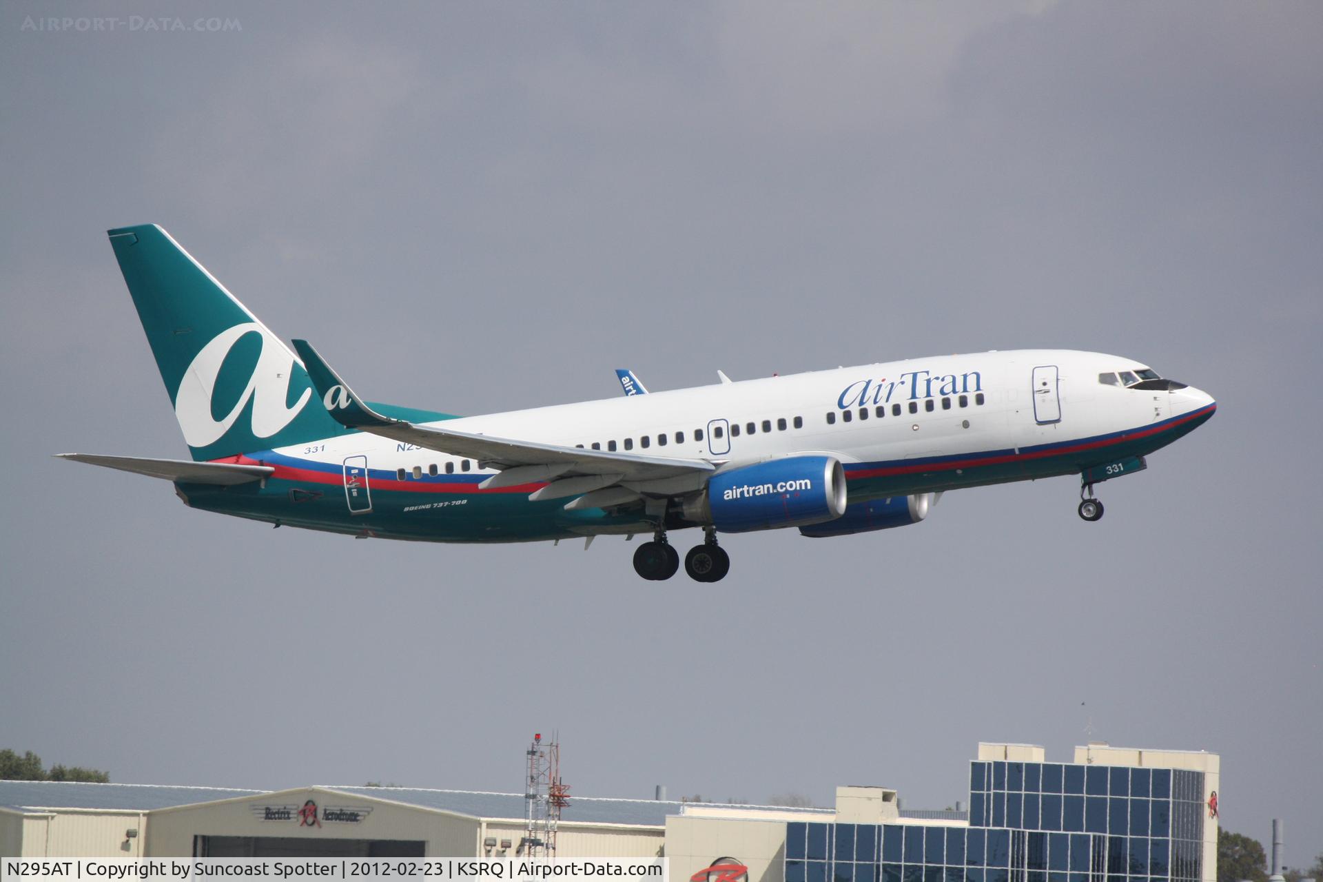 N295AT, 2006 Boeing 737-76N C/N 32677, AirTran Flight 691 departs Runway 14 at Sarasota-Bradenton International Airport enroute to Hartsfield-Jackson Atlanta International Airport