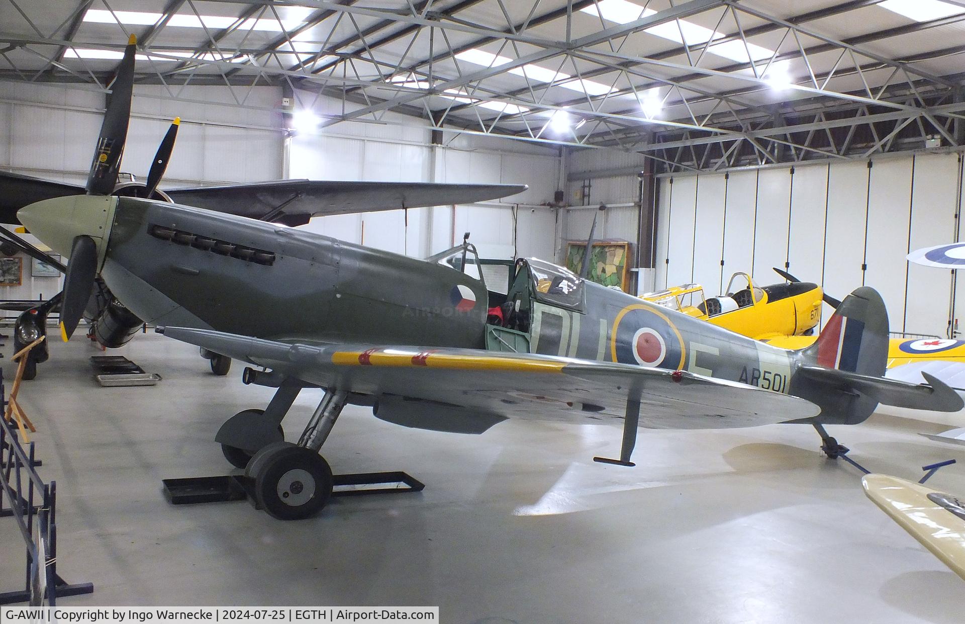 G-AWII, 1942 Supermarine 349 Spitfire LF.Vc C/N WASP/20/223, Supermarine Spitfire LF Vc at the Shuttleworth Collection, Biggleswade