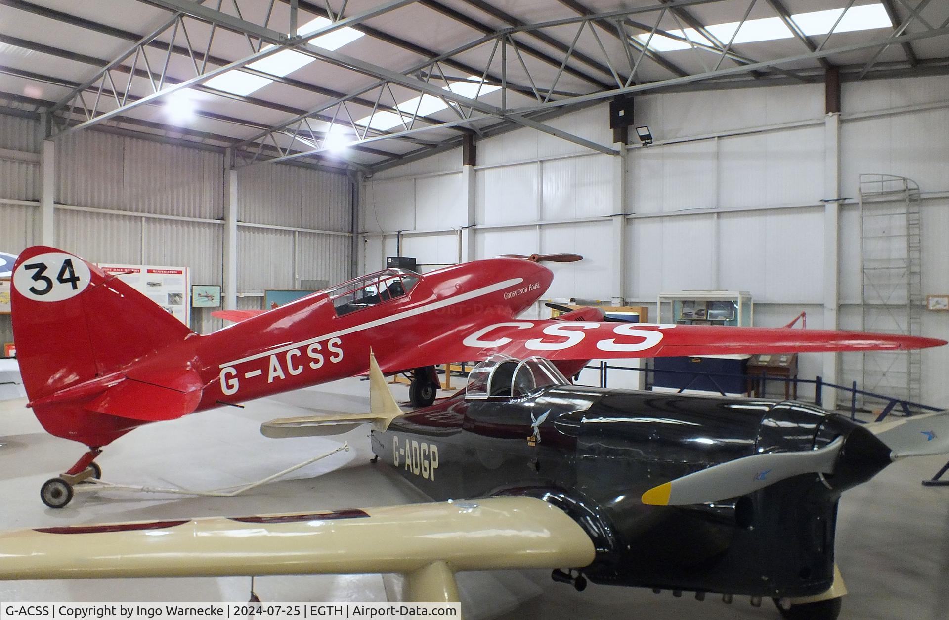 G-ACSS, 1934 De Havilland DH-88 Comet C/N 1996, De Havilland D.H.88 Comet at the Shuttleworth Collection, Biggleswade