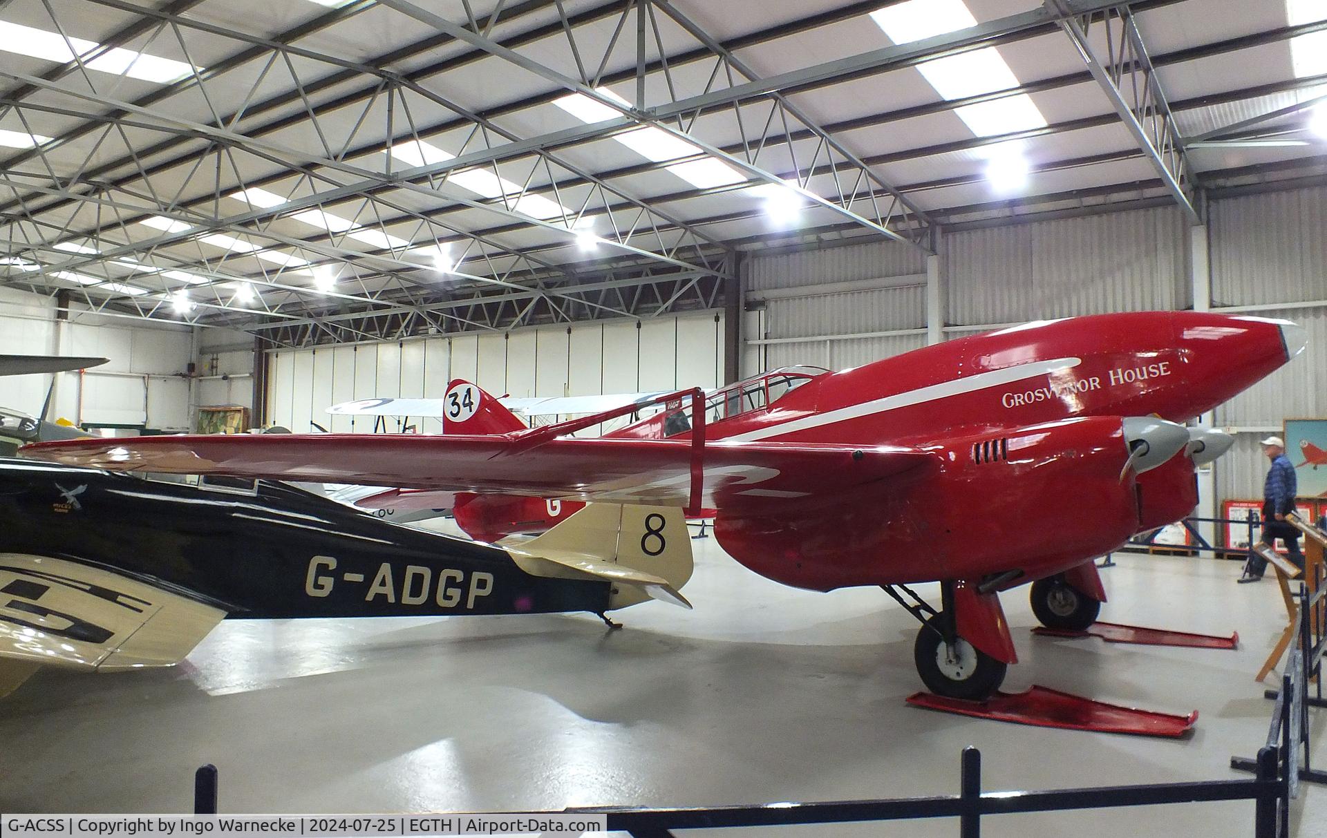 G-ACSS, 1934 De Havilland DH-88 Comet C/N 1996, De Havilland D.H.88 Comet at the Shuttleworth Collection, Biggleswade