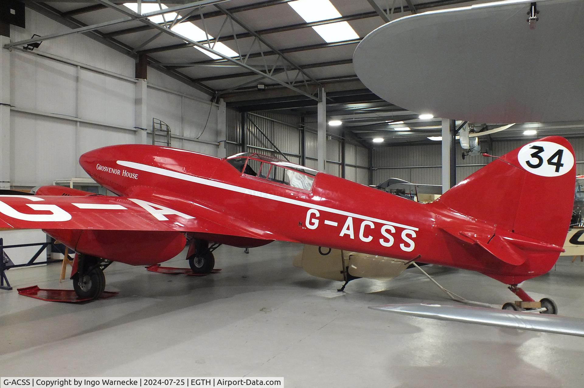 G-ACSS, 1934 De Havilland DH-88 Comet C/N 1996, De Havilland D.H.88 Comet at the Shuttleworth Collection, Biggleswade