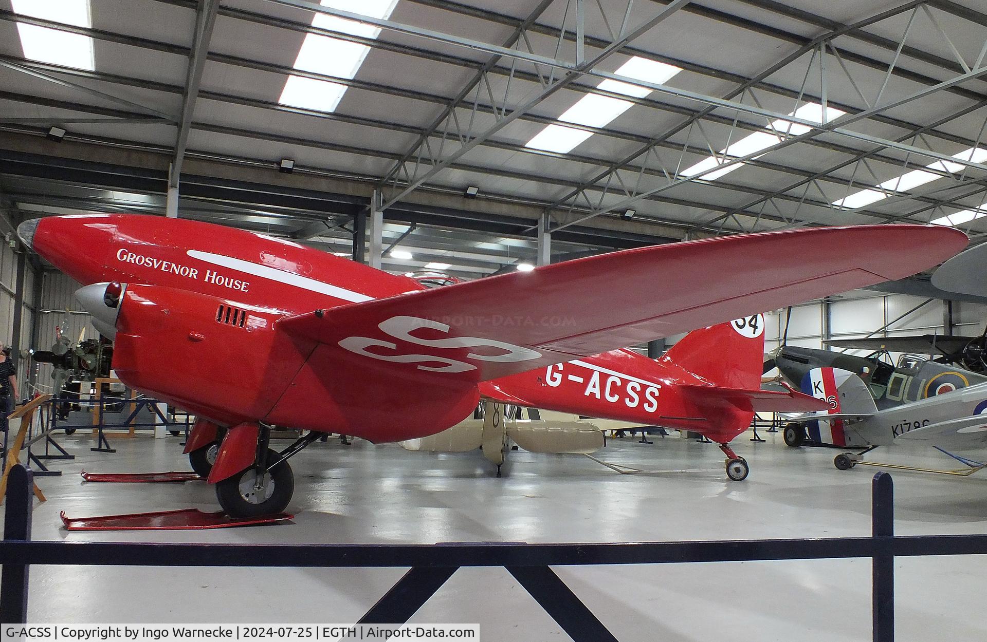 G-ACSS, 1934 De Havilland DH-88 Comet C/N 1996, De Havilland D.H.88 Comet at the Shuttleworth Collection, Biggleswade