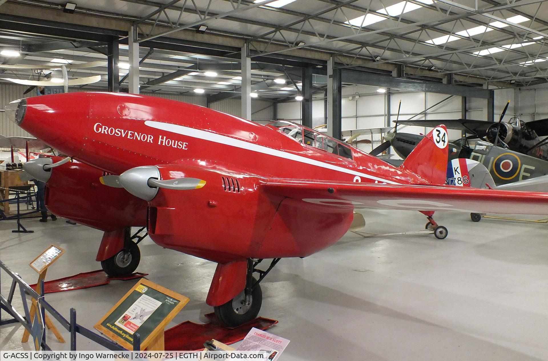 G-ACSS, 1934 De Havilland DH-88 Comet C/N 1996, De Havilland D.H.88 Comet at the Shuttleworth Collection, Biggleswade