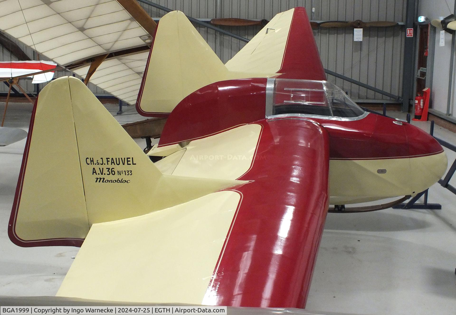 BGA1999, 1955 Fauvel AV-36 C/N 133, Fauvel AV-36 at the Shuttleworth Collection, Biggleswade