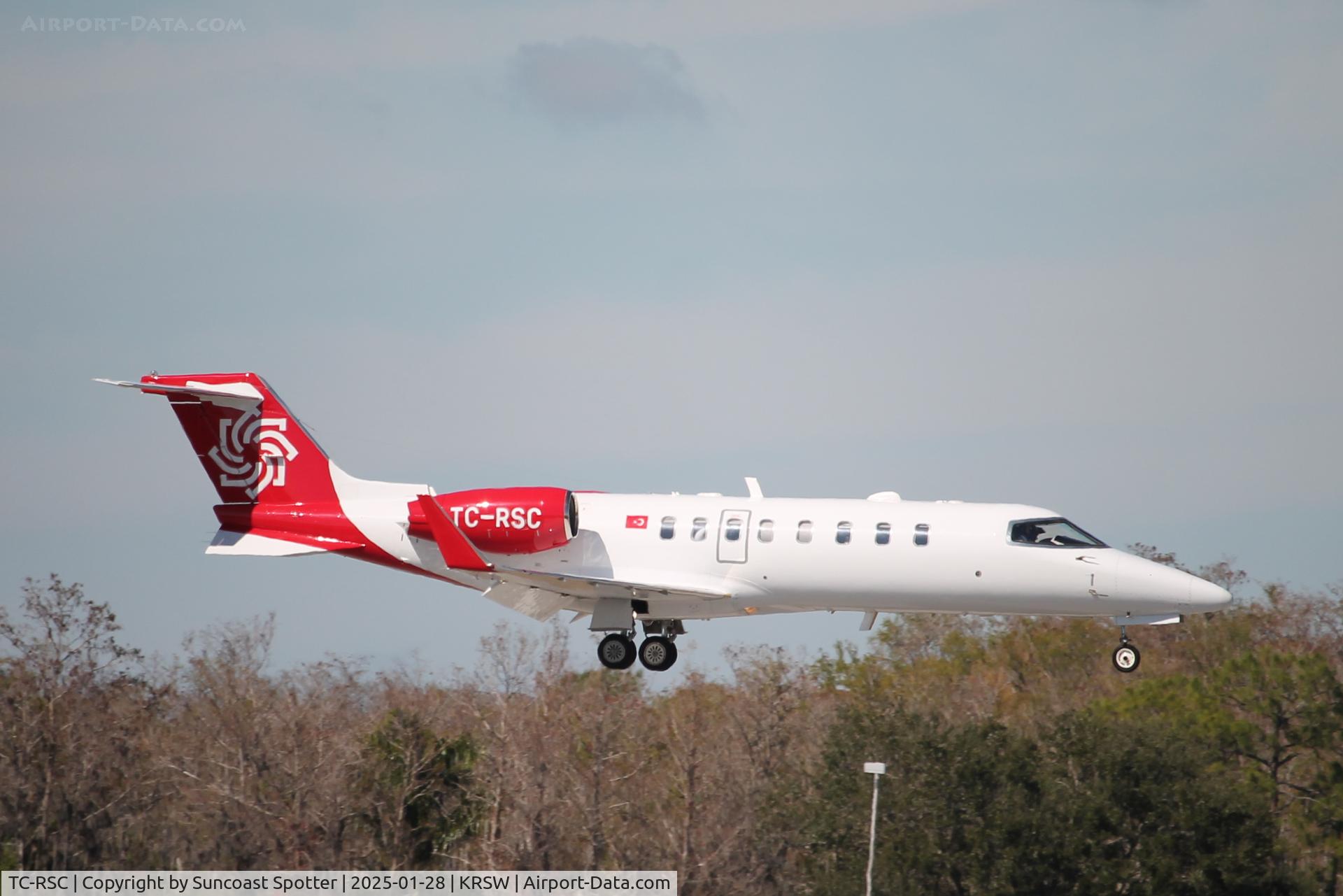 TC-RSC, 2011 Learjet 45 C/N 45-432, Starcrest 91 arrives on Runway 6 at Southwest Florida International Airport following flight from St Louis-Lambert International Airport