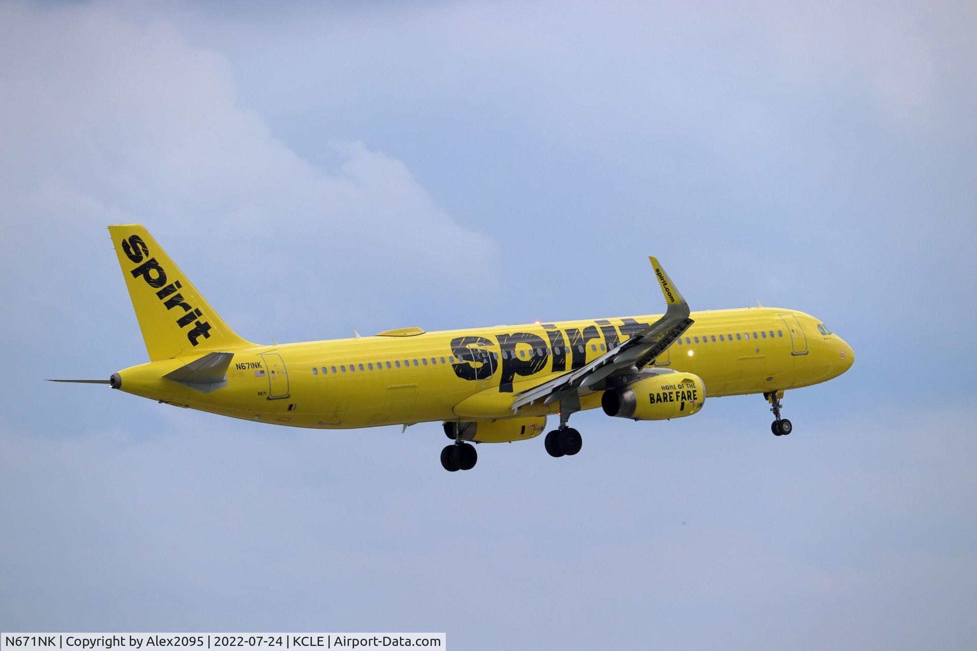 N671NK, 2016 Airbus A321-231 C/N 7246, Spirit #1025 KDFW-KCLE