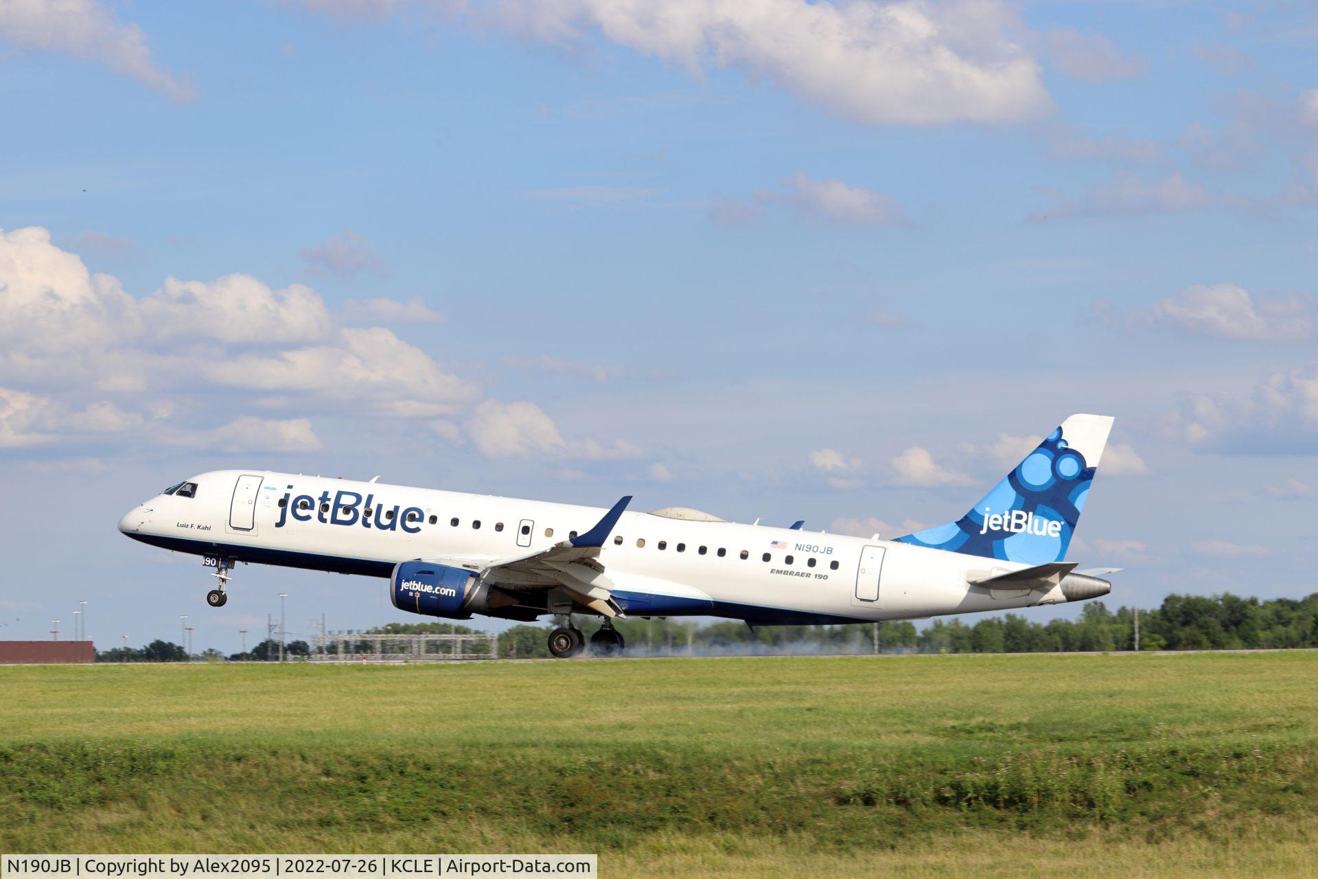 N190JB, 2005 Embraer 190AR (ERJ-190-100IGW) C/N 19000011, JetBlue #641 KBOS-KCLE