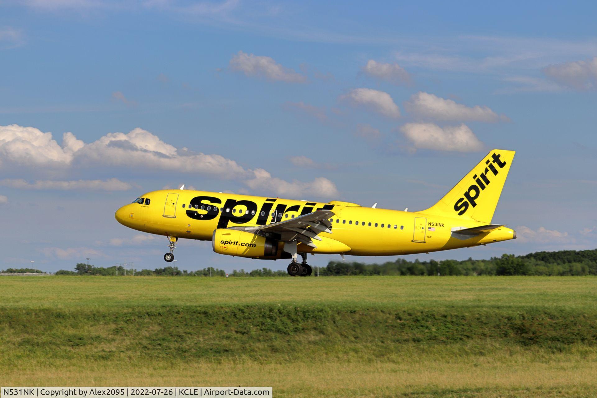 N531NK, 2007 Airbus A319-132 C/N 3026, Spirit #179 KMYR-KCLE