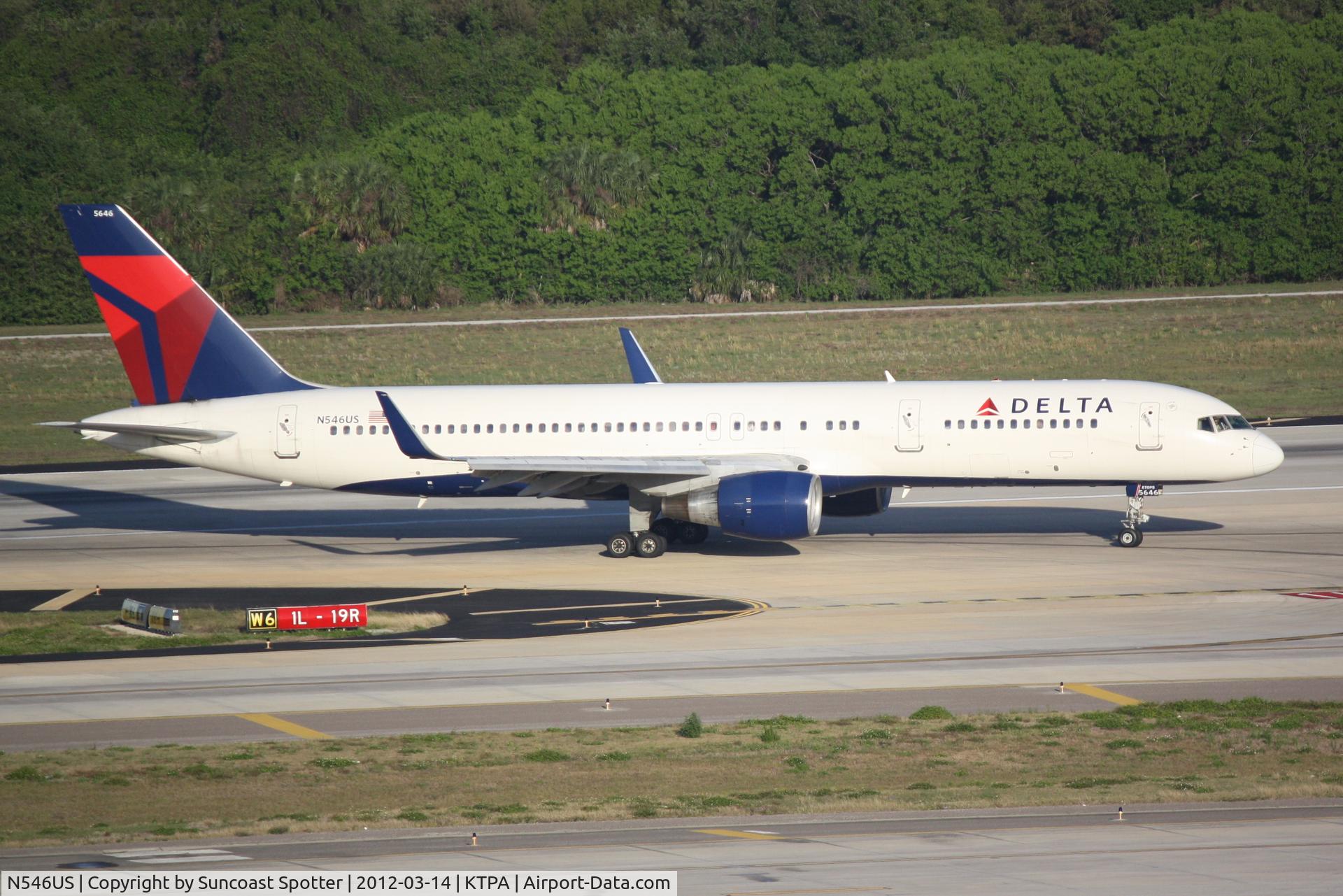 N546US, 1996 Boeing 757-251 C/N 26493, Delta Flight 1572 arrives on Runway 1L at Tampa International Airport following a flight from Hartsfield-Jackson Atlanta International Airport