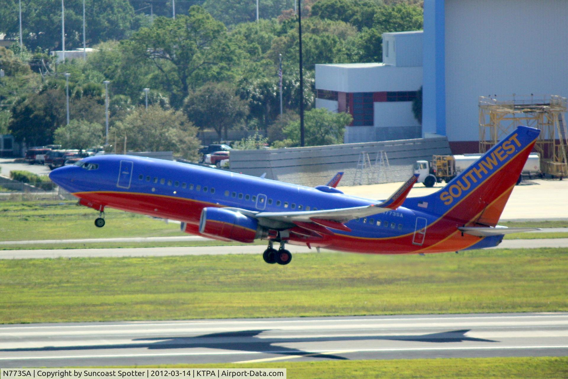 N773SA, 2000 Boeing 737-7H4 C/N 27881, Southwest Flight 3115 departs Runway 1R at Tampa International Airport enroute to Palm Beach International Airport