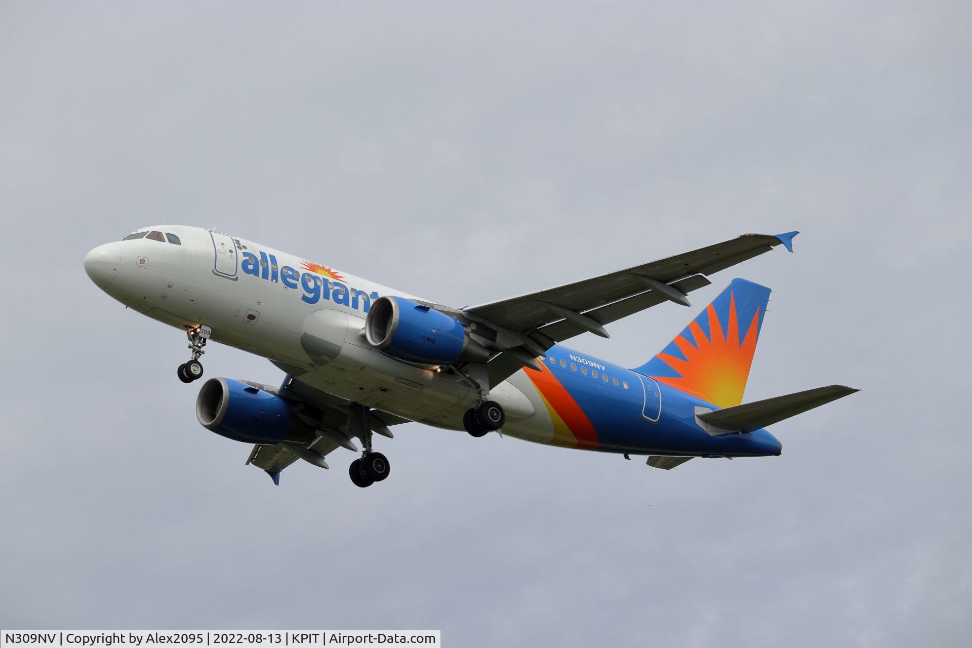 N309NV, 2007 Airbus A319-111 C/N 3084, Allegiant #2210 KSAV-KPIT