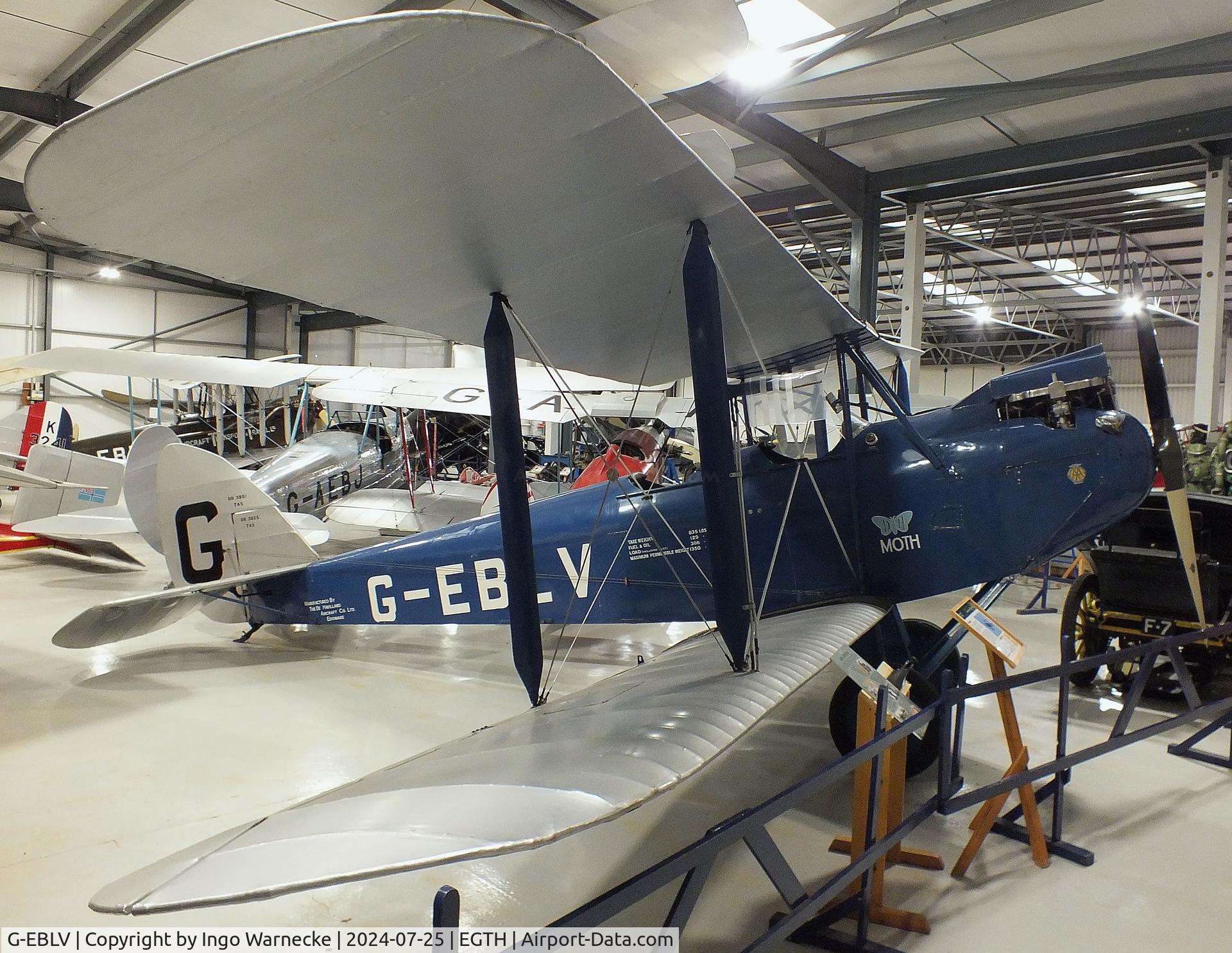 G-EBLV, 1925 De Havilland DH-60 Moth C/N 188, De Havilland D.H.60 Moth at the Shuttleworth Collection, Biggleswade