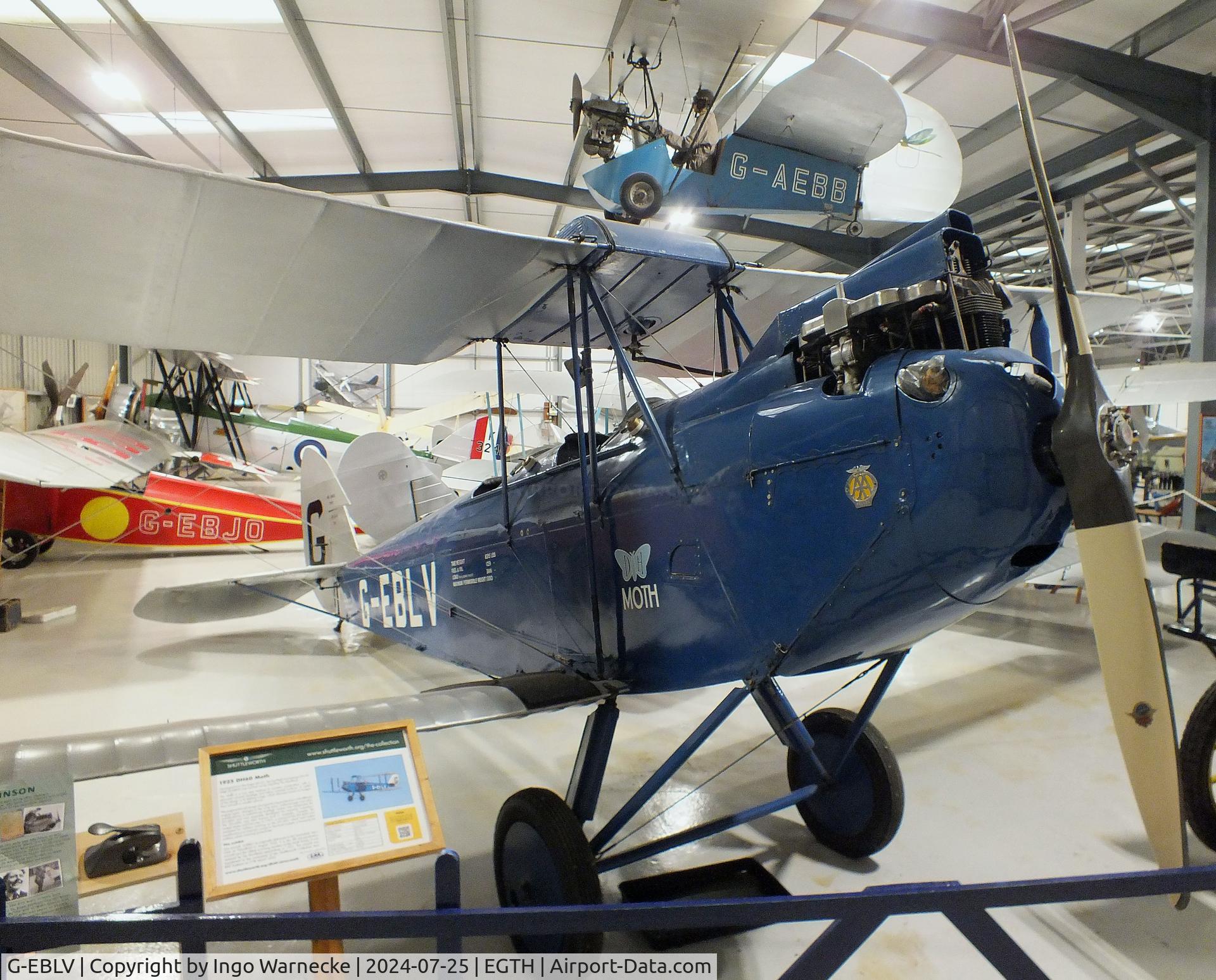 G-EBLV, 1925 De Havilland DH-60 Moth C/N 188, De Havilland D.H.60 Moth at the Shuttleworth Collection, Biggleswade
