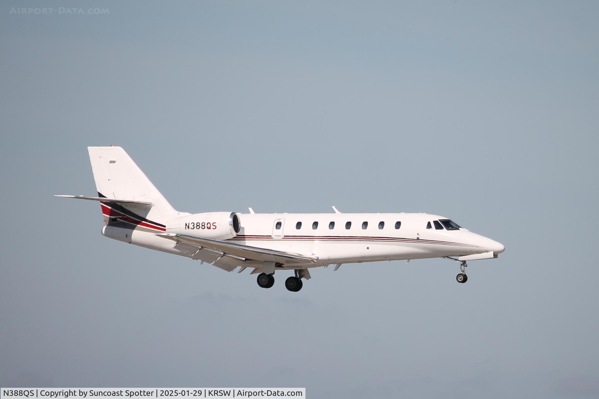 N388QS, 2006 Cessna 680 Citation Sovereign C/N 680-0113, NetJets Flight 388 arrives on Runway 6 at Southwest Florida International Airport following flight from Punta Gorda Airport