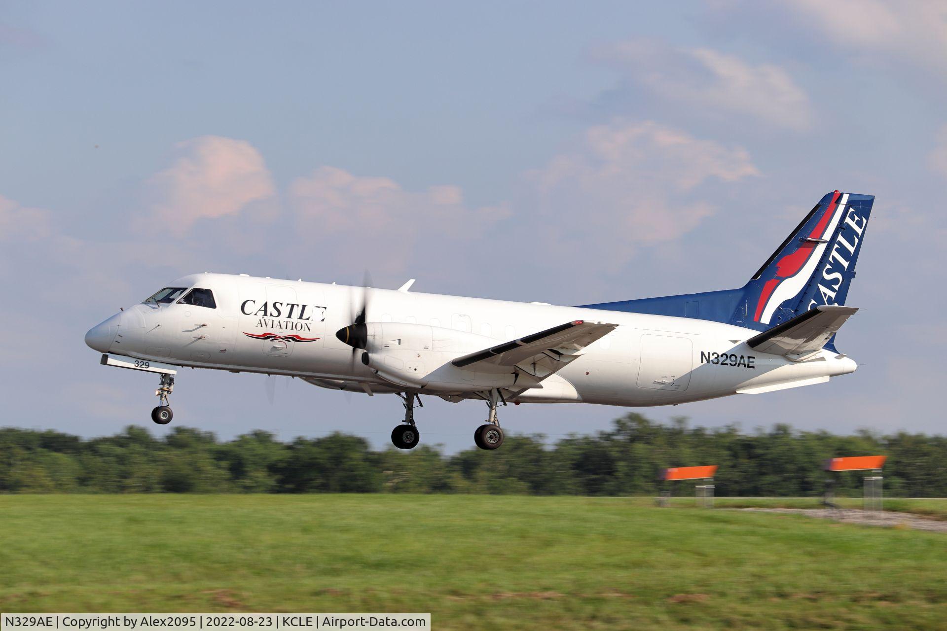 N329AE, 1992 Saab 340B C/N 340B-329, Castle Aviation #329 KBRO-KCLE