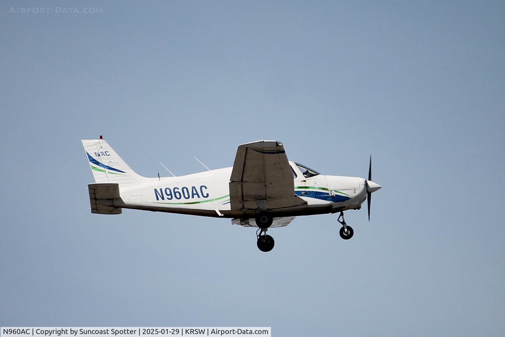N960AC, 1990 Piper PA-28-161 C/N 2841325, Air Center 60 performs a low approach at Southwest Florida International Airport following flight from Naples Municipal Airport