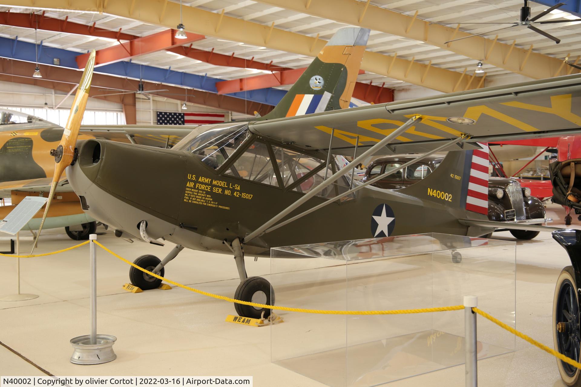 N40002, 1943 Stinson L-5 Sentinel C/N 76-220, march 2022
