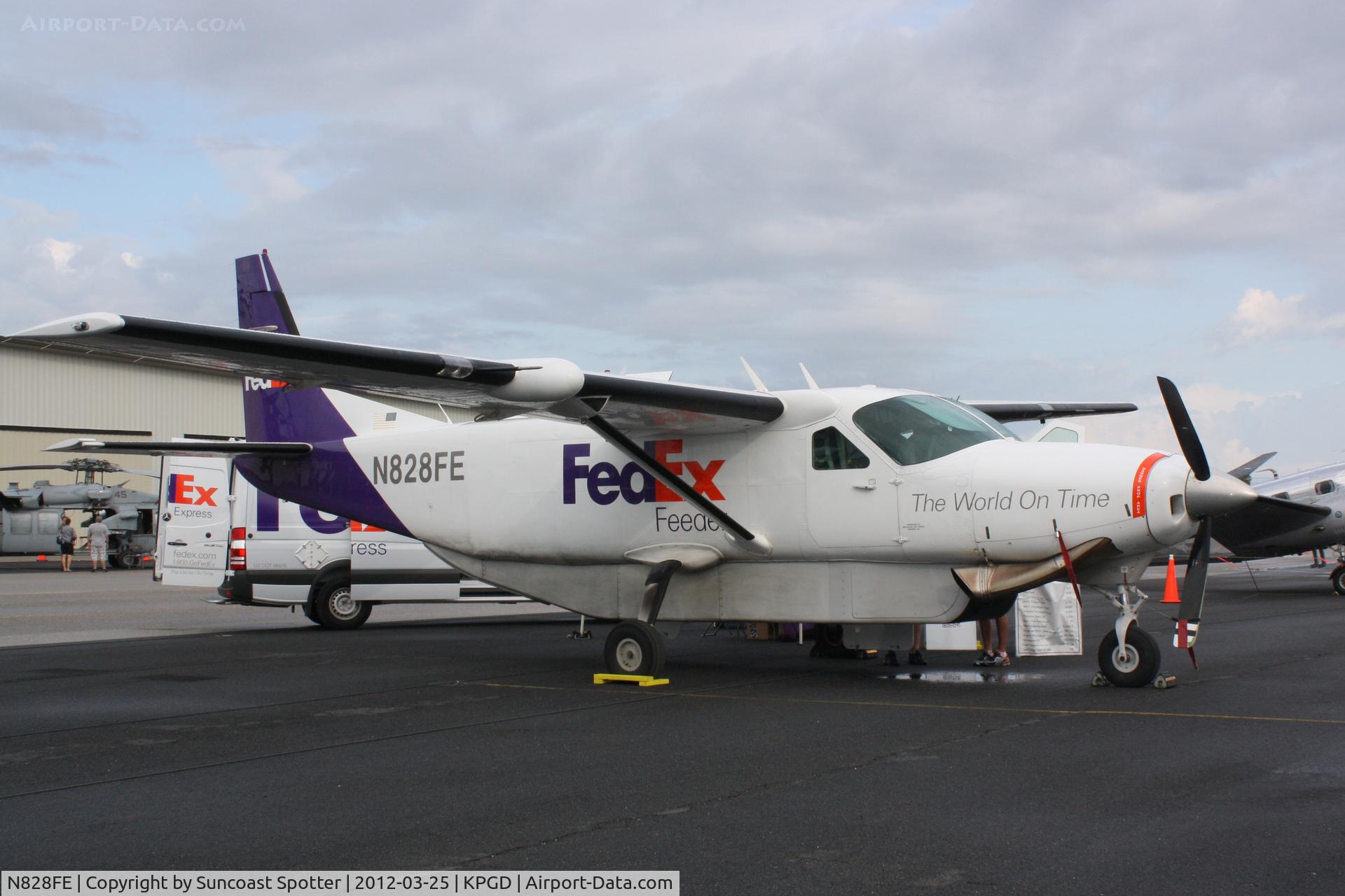 N828FE, Cessna 208A Cargomaster C/N 20800073, Fedex Cessna Caravan on display at Florida International Air Show