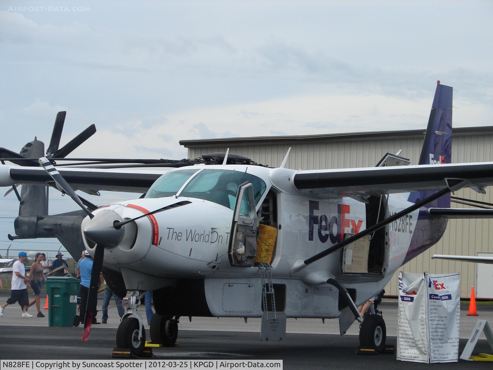 N828FE, Cessna 208A Cargomaster C/N 20800073, Fedex Cessna Caravan on display at Florida International Air Show