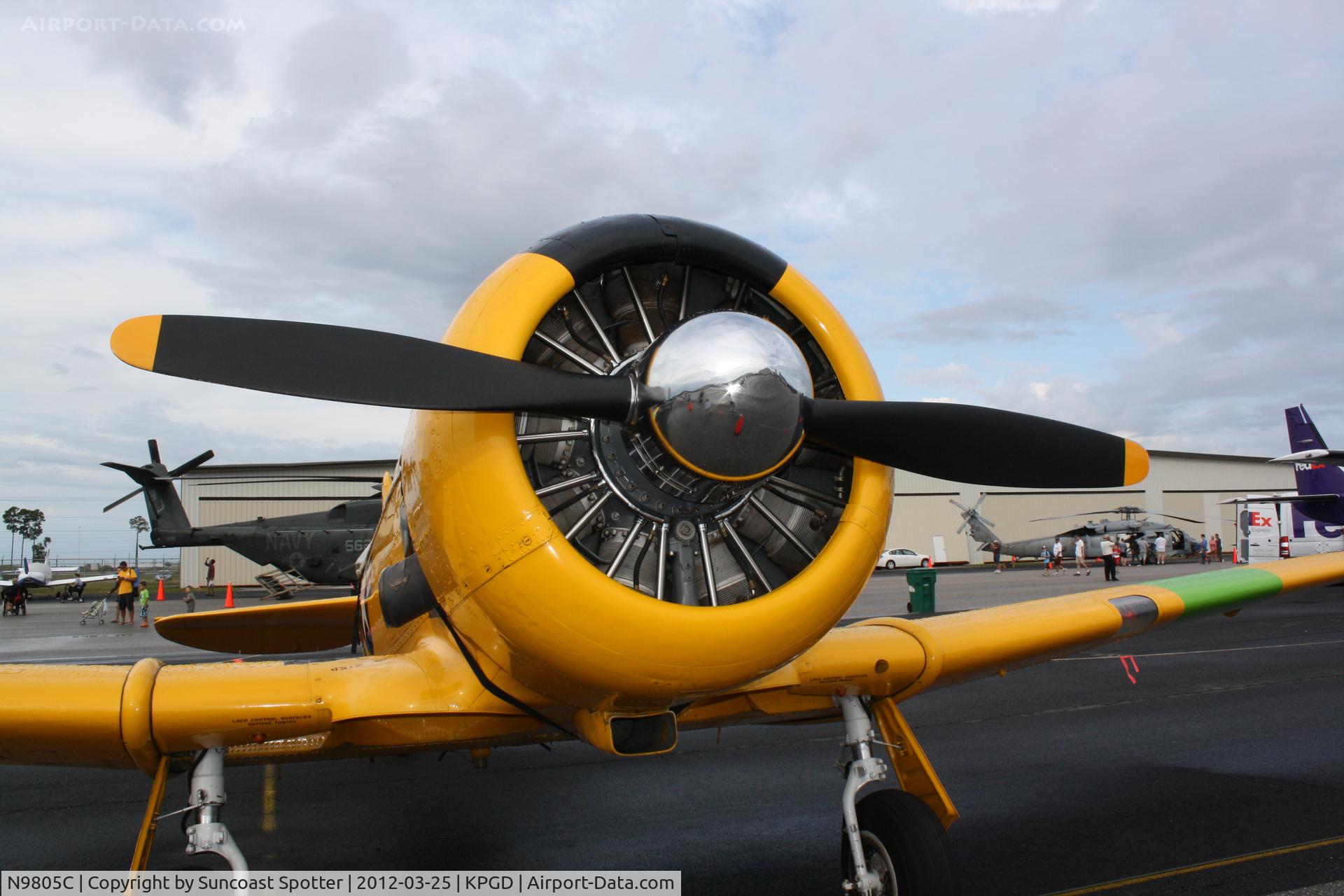 N9805C, 1945 North American SNJ-5B Texan C/N 85036, North American SNJ-5 Texan on display at Florida International Air Show