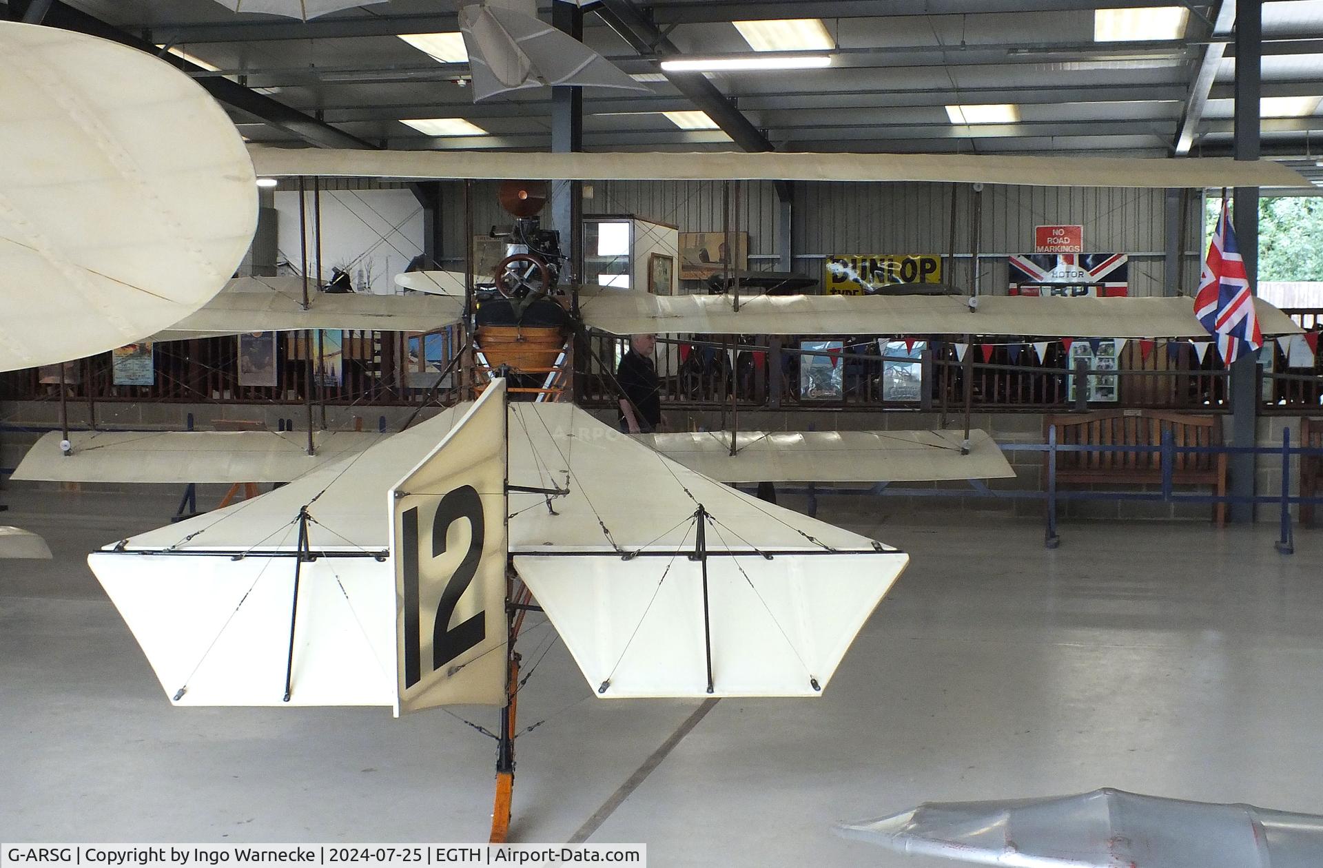 G-ARSG, 1964 Avro Roe Triplane Type IV replica C/N TRI.1, Alliott Verdon Roe (A V Roe) Triplane Type IV 'AVROPLANE' replica at the Shuttleworth Collection, Biggleswade