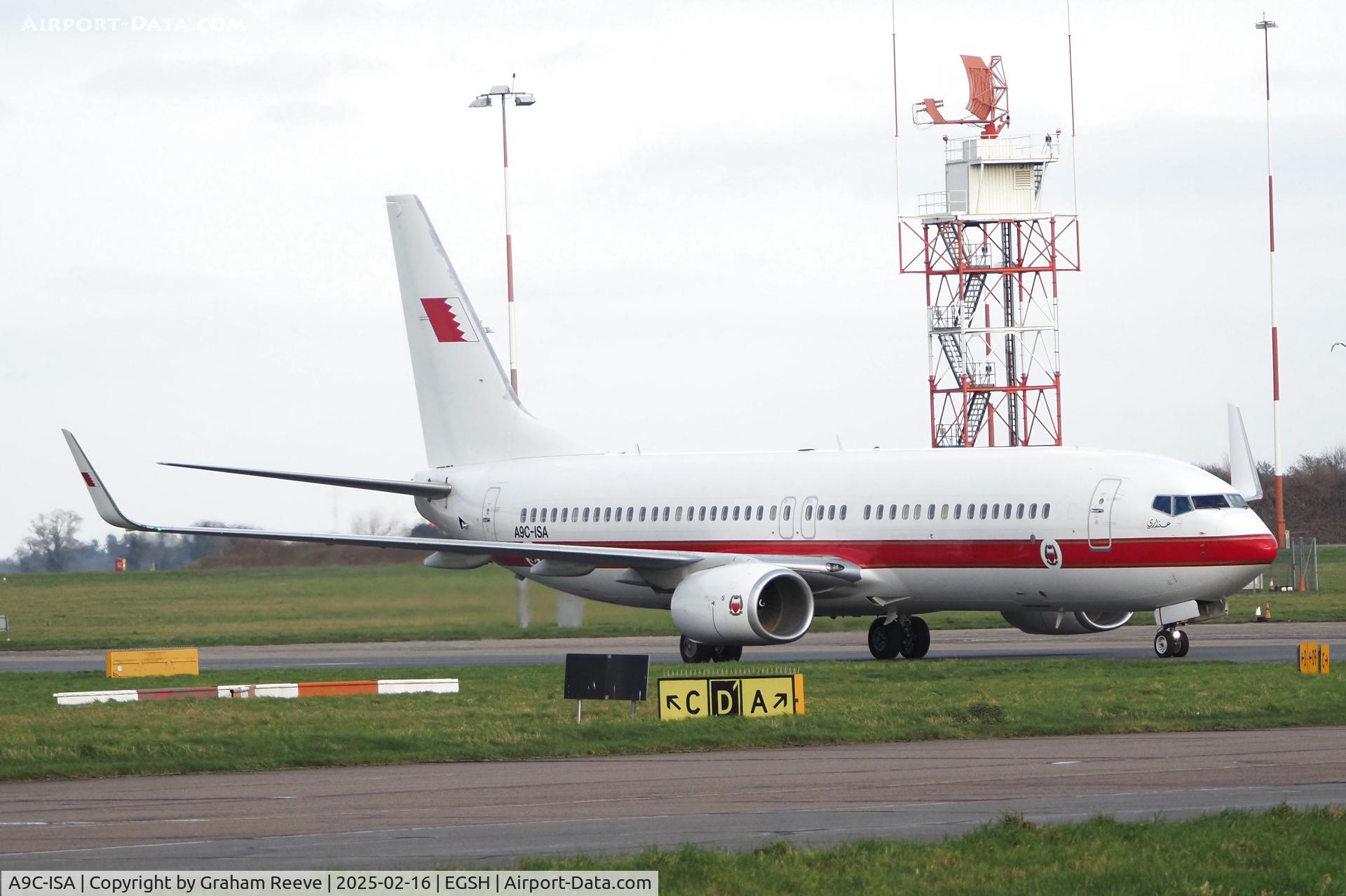 A9C-ISA, 2015 Boeing 737-86J C/N 37750, Just landed at Norwich.
