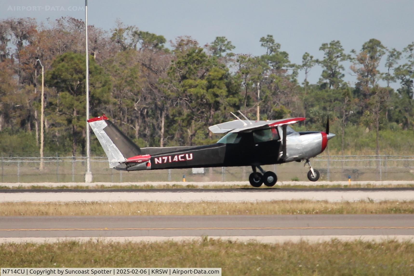 N714CU, 1976 Cessna 150M C/N 15079081, Cessna 714CU departs Runway 6 at Southwest Florida International Airport enroute to Buchan Airport