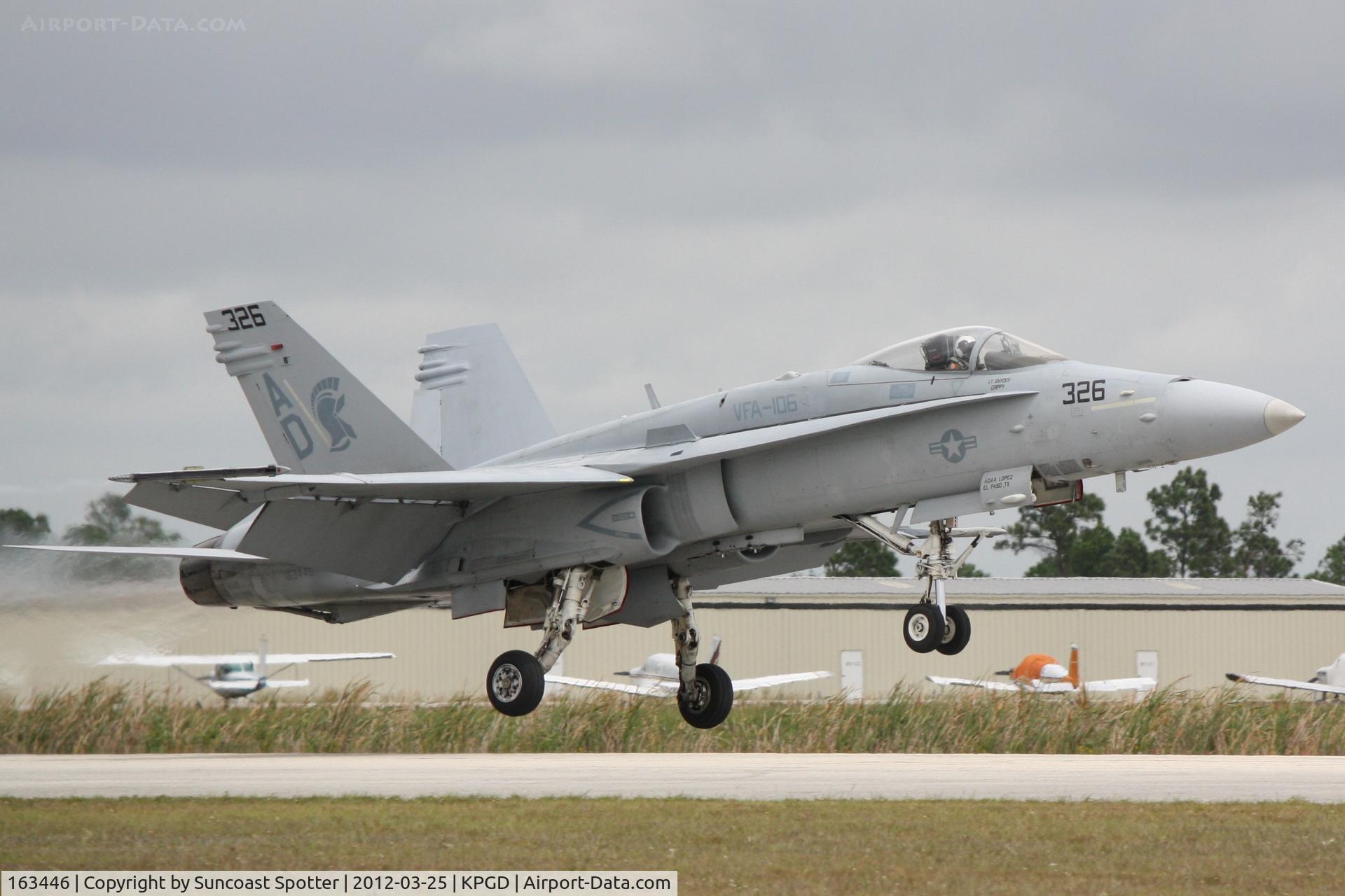 163446, 1987 McDonnell Douglas F/A-18C-23-MC Hornet C/N 652/C016, US Navy TACDEMO performs in the Florida International Air Show at the Charlotte County Airport