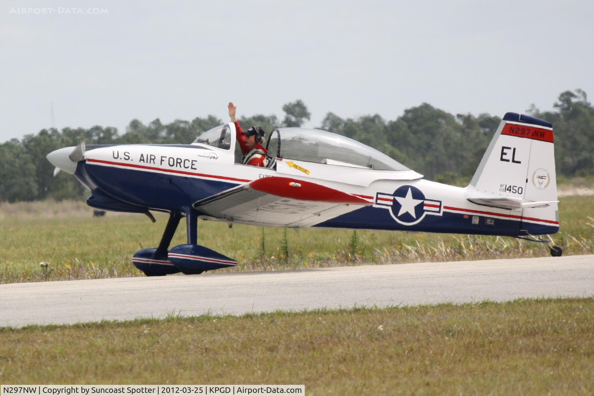 N297NW, 2003 Vans RV-8 C/N 81450, Team RV performs during the Florida International Air Show at Charlotte County Airport