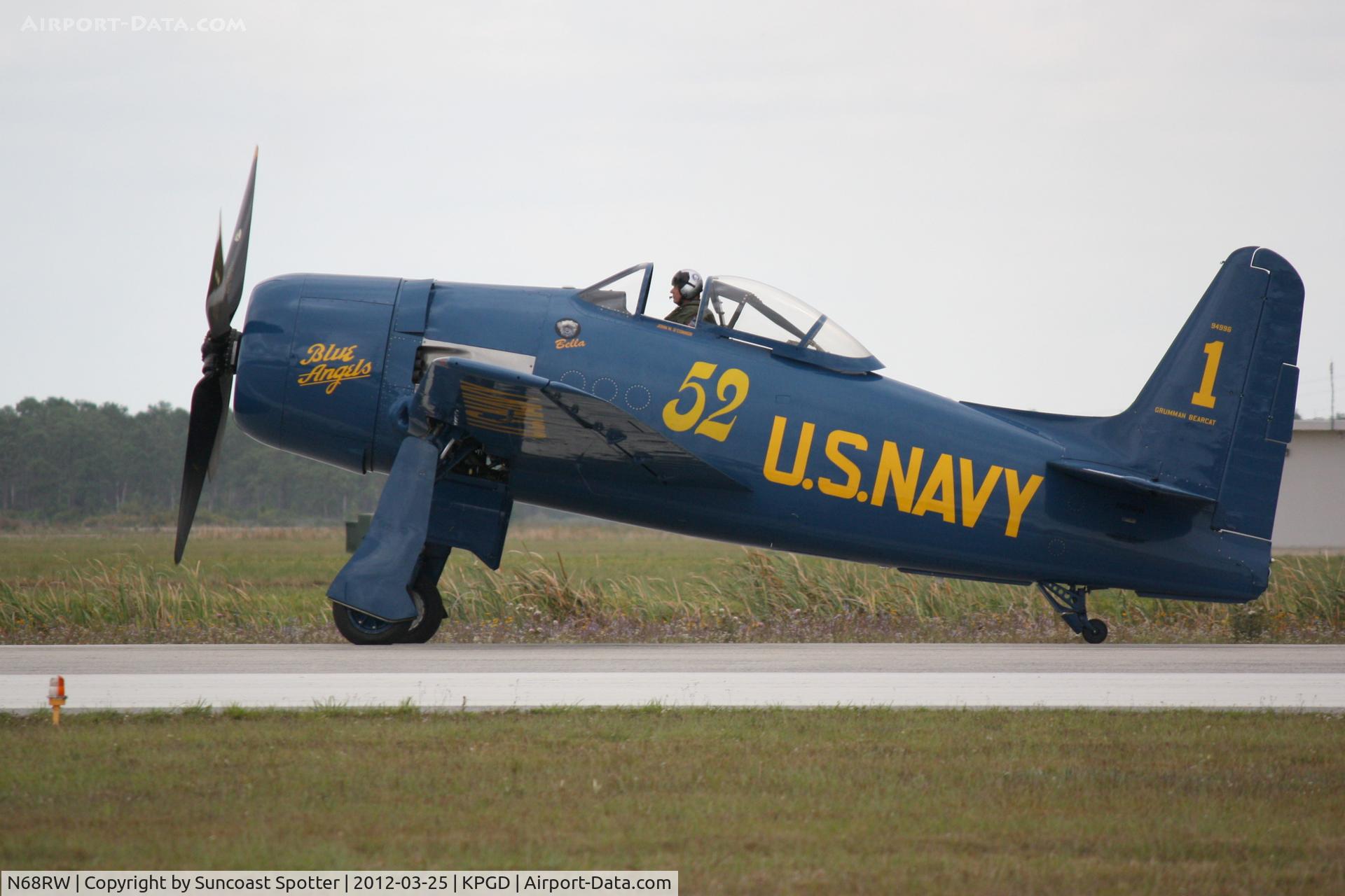 N68RW, 1947 Grumman F8F-2 (G58) Bearcat C/N D.1162, F8F Bearcat performs during the Florida International Air Show