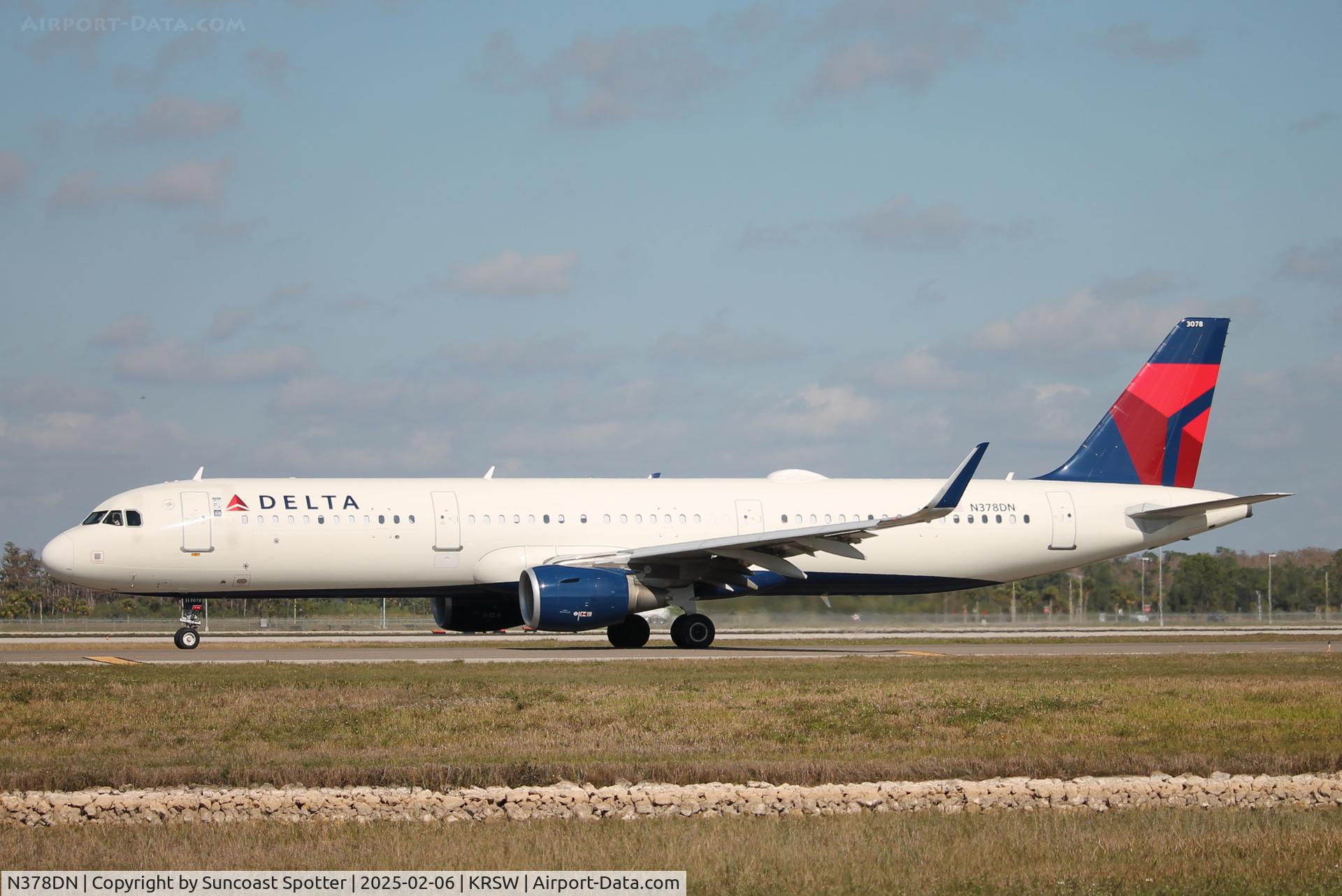 N378DN, 2019 Airbus A321-211 C/N 8822, Delta Flight 880 arrives on Runway 6 at Southwest Florida International Airport following flight from Minneapolis-St Paul International Airport
