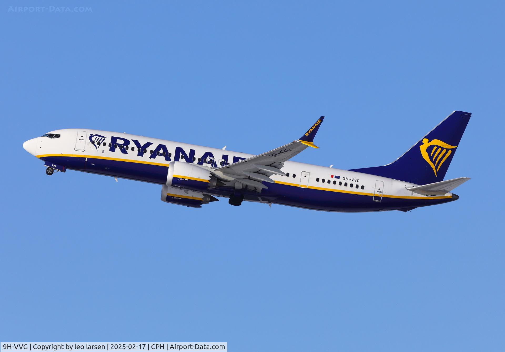 9H-VVG, 2022 Boeing 737-8-200 MAX C/N 62343, copenhagen 17.2.2025