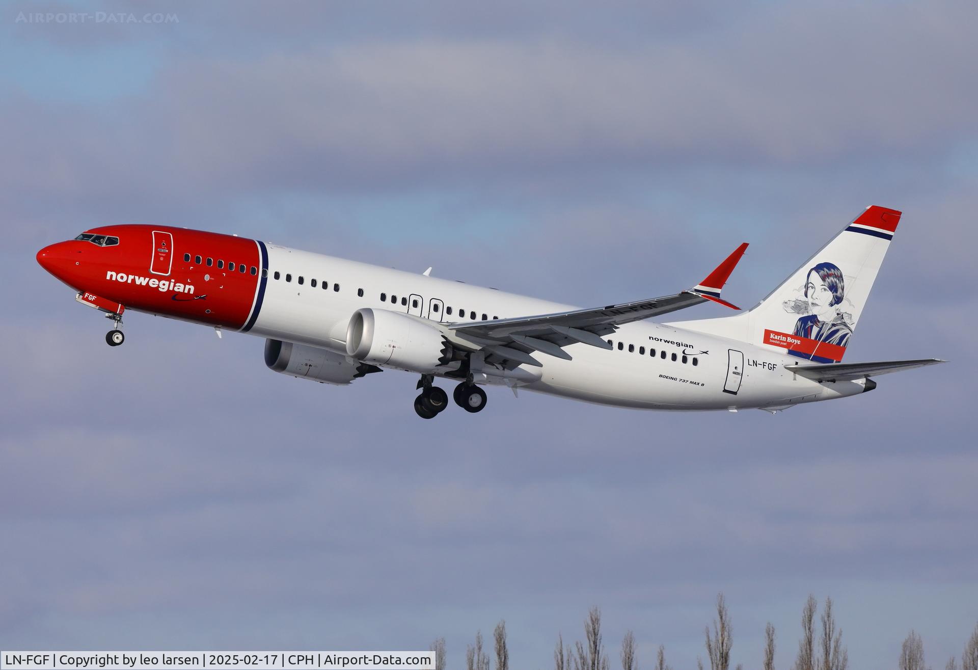 LN-FGF, 2022 Boeing 737-8 MAX C/N 43324, Copenhagen 17.2.2025