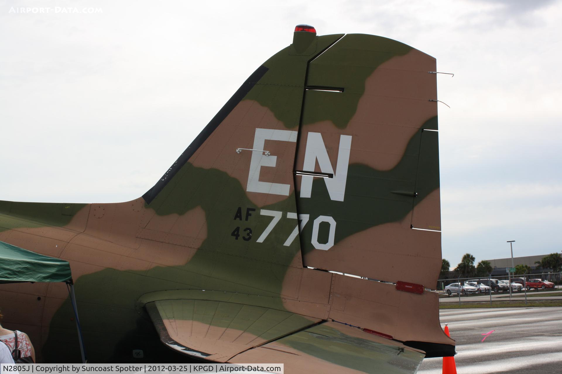 N2805J, 1944 Douglas DC3C-R-1830-90C C/N 20835, Douglas AC-47 Spooky on display at the Florida International Air Show