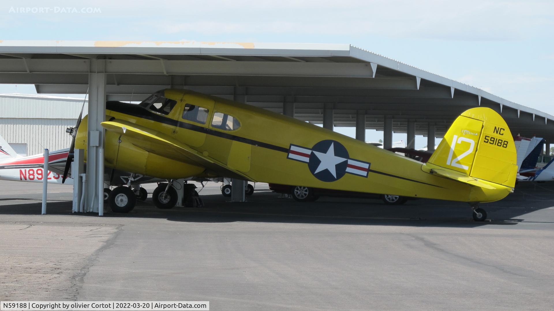 N59188, 1942 Cessna T-50 Bobcat Bobcat C/N 3084, Falcon field AZ