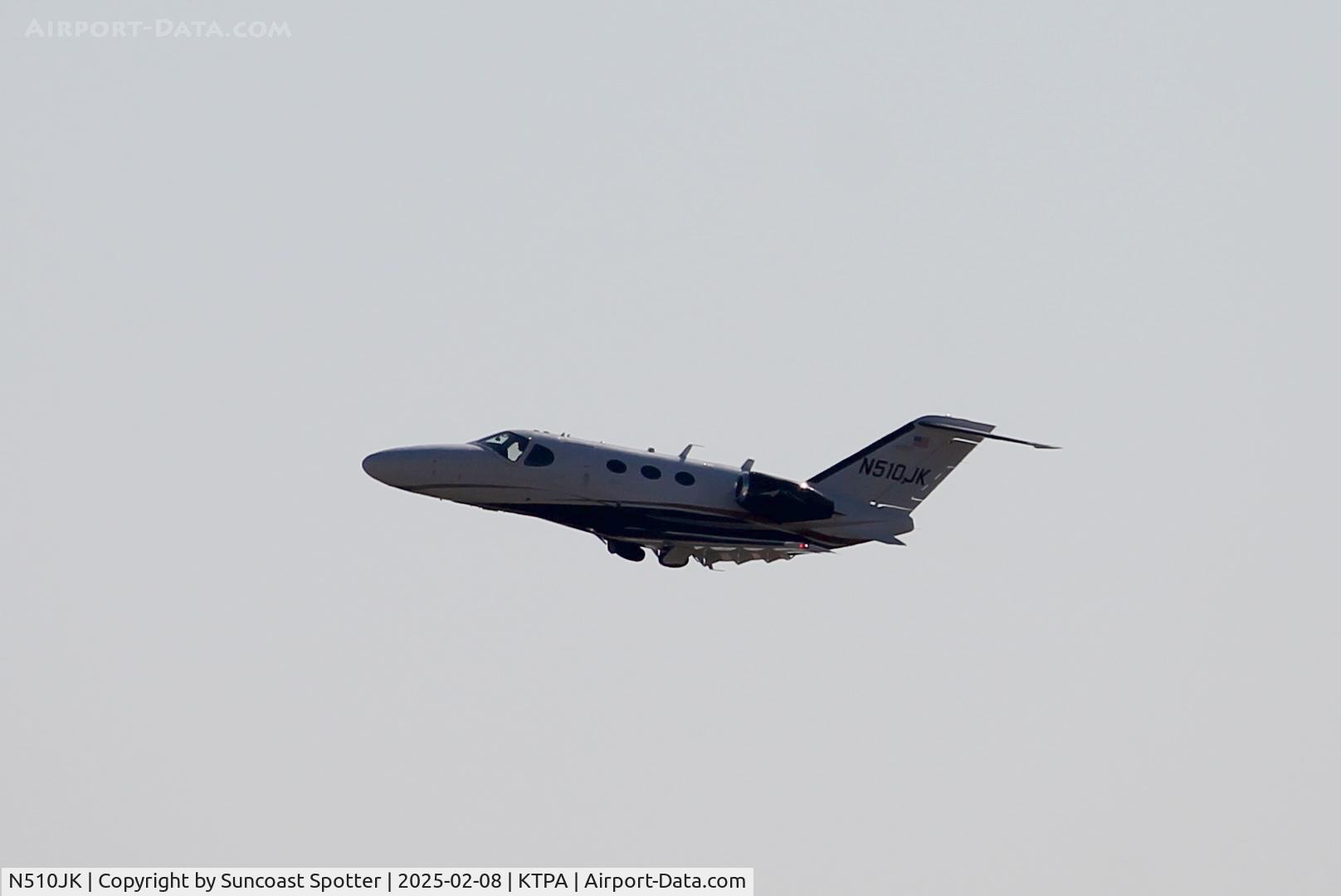 N510JK, 2013 Cessna 510 Citation Mustang Citation Mustang C/N 510-0440, Citation 510JK departs Runway 1R at Tampa International Airport enroute to Opa-Locka Airport