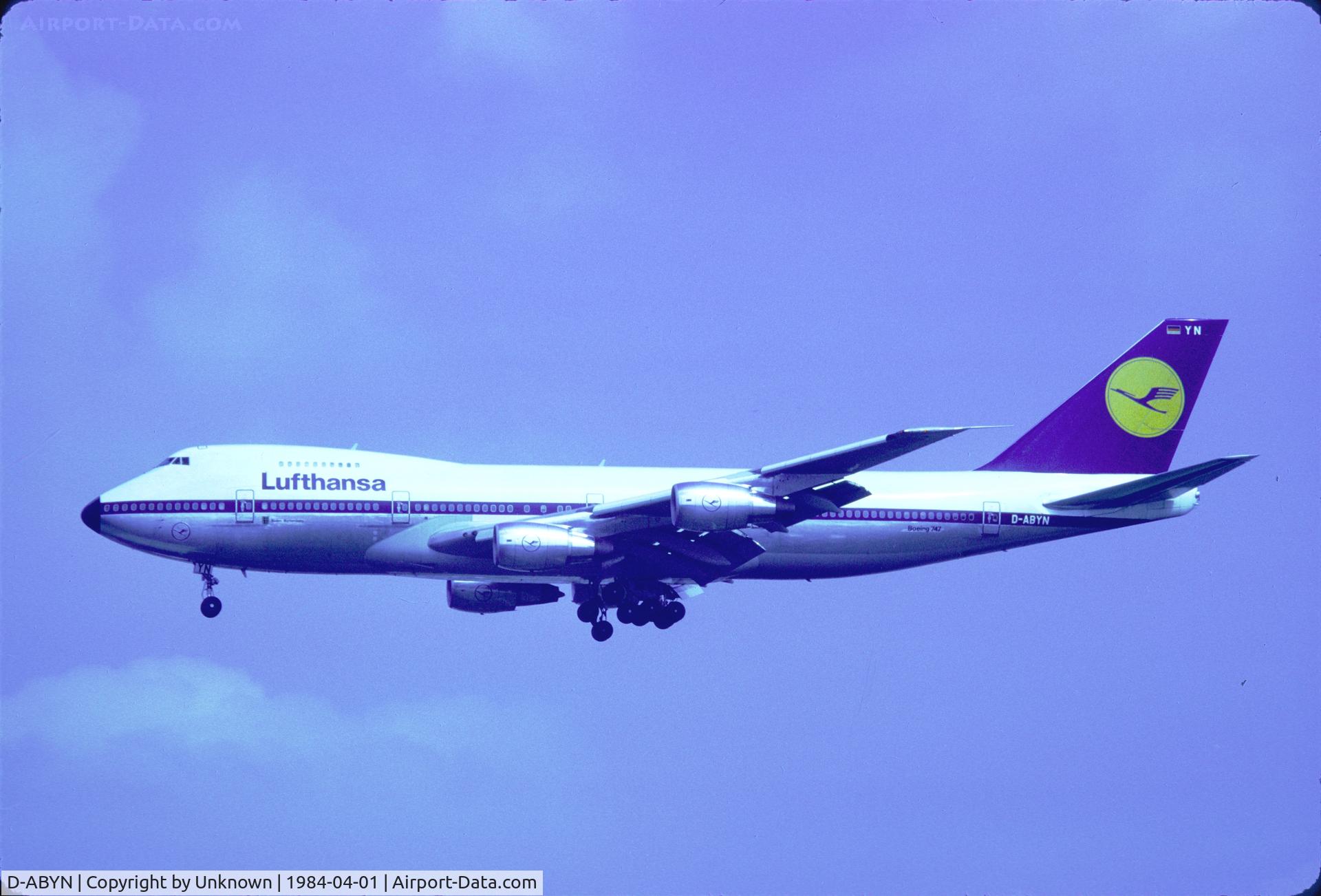 D-ABYN, 1978 Boeing 747-230B C/N 21589, 04.1984