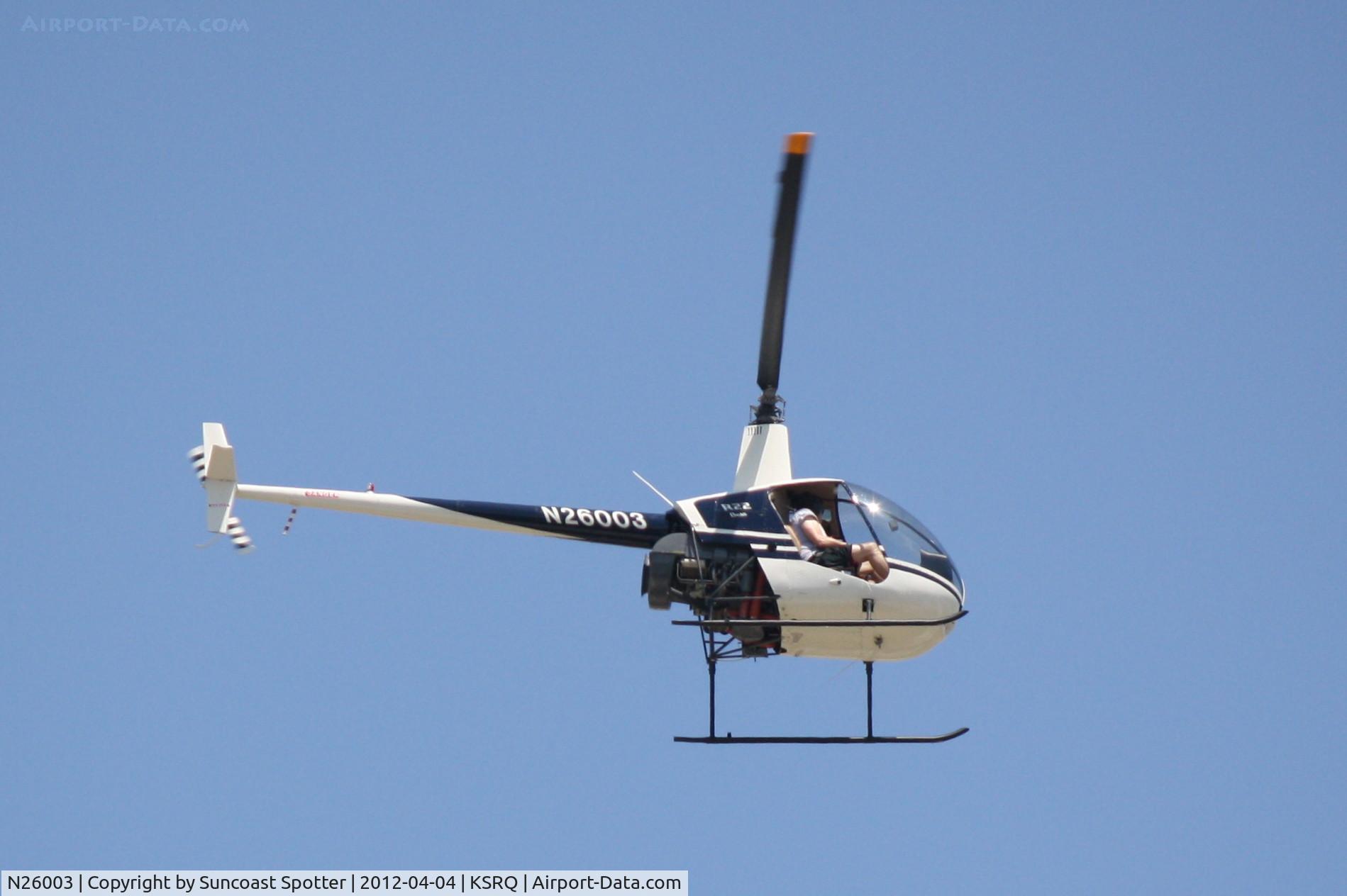 N26003, Robinson R22 BETA C/N 0644, N26003 departs Sarasota-Bradenton International Airport