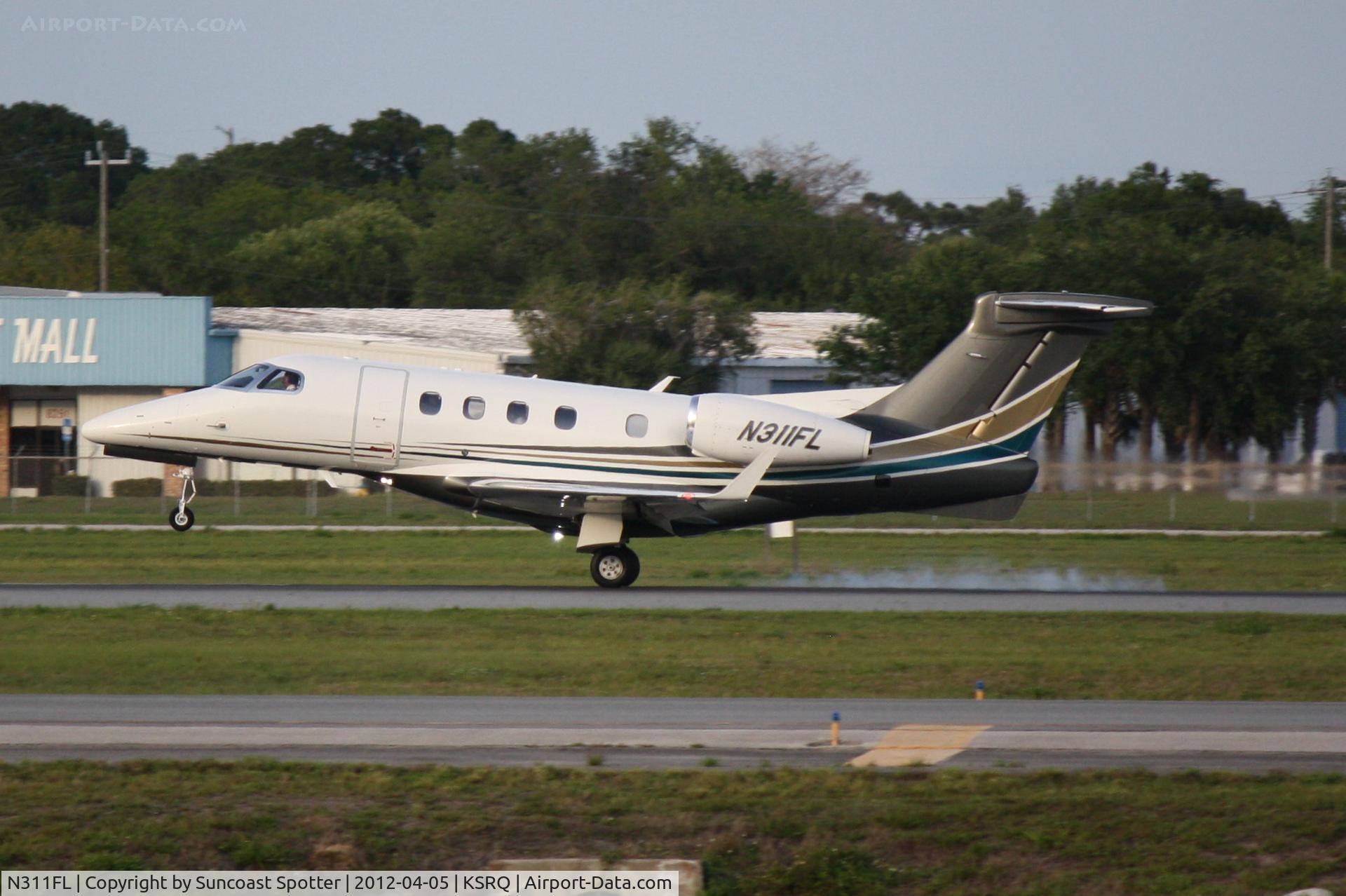 N311FL, 2010 Embraer EMB-505 Phenom 300 C/N 50500034, Options Flight 311 arrives on Runway 32 at Sarasota-Bradenton International Airport following a flight from Buffalo-Niagara Falls International Airport