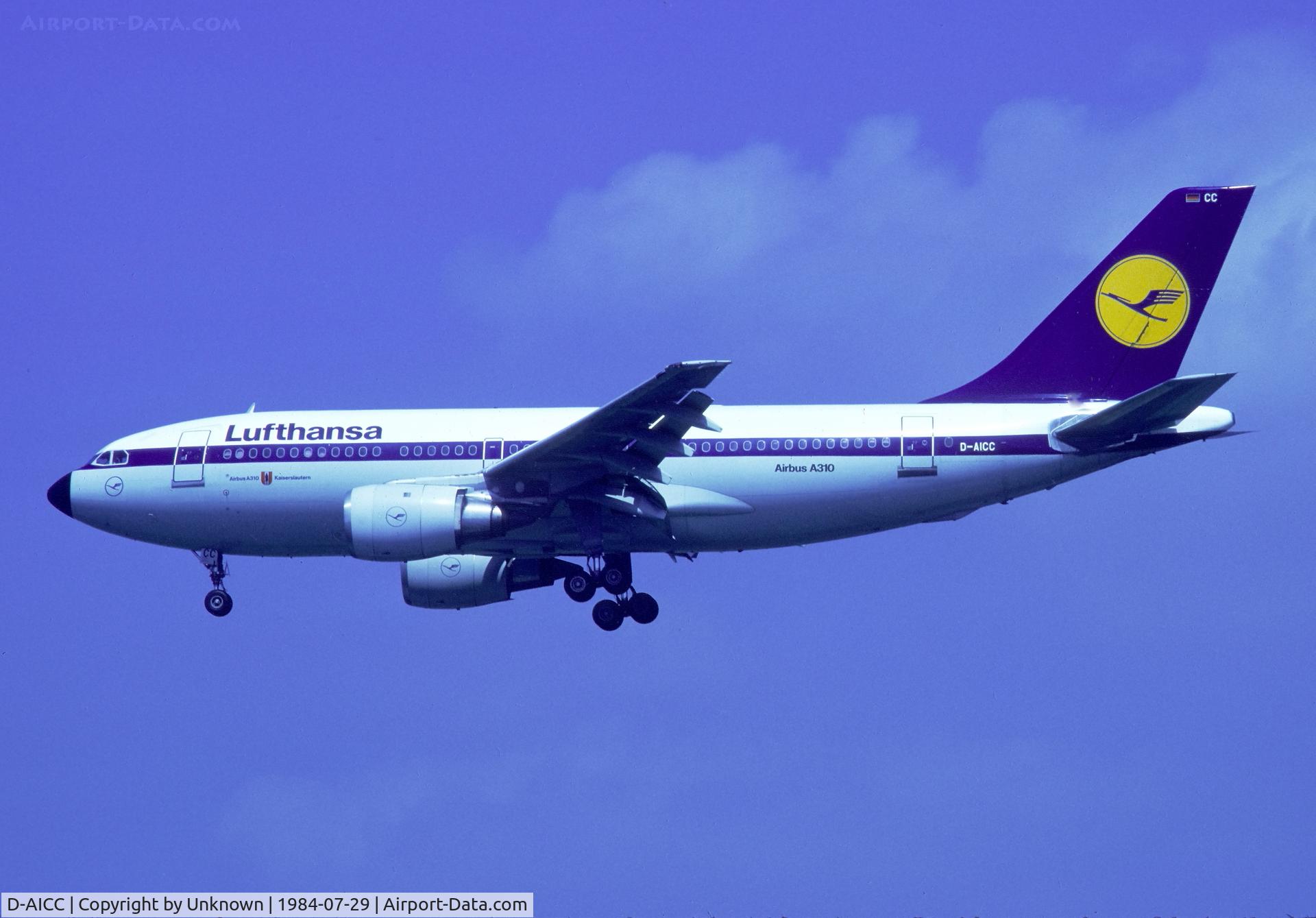 D-AICC, 1983 Airbus A310-203 C/N 230, 29.7.1984