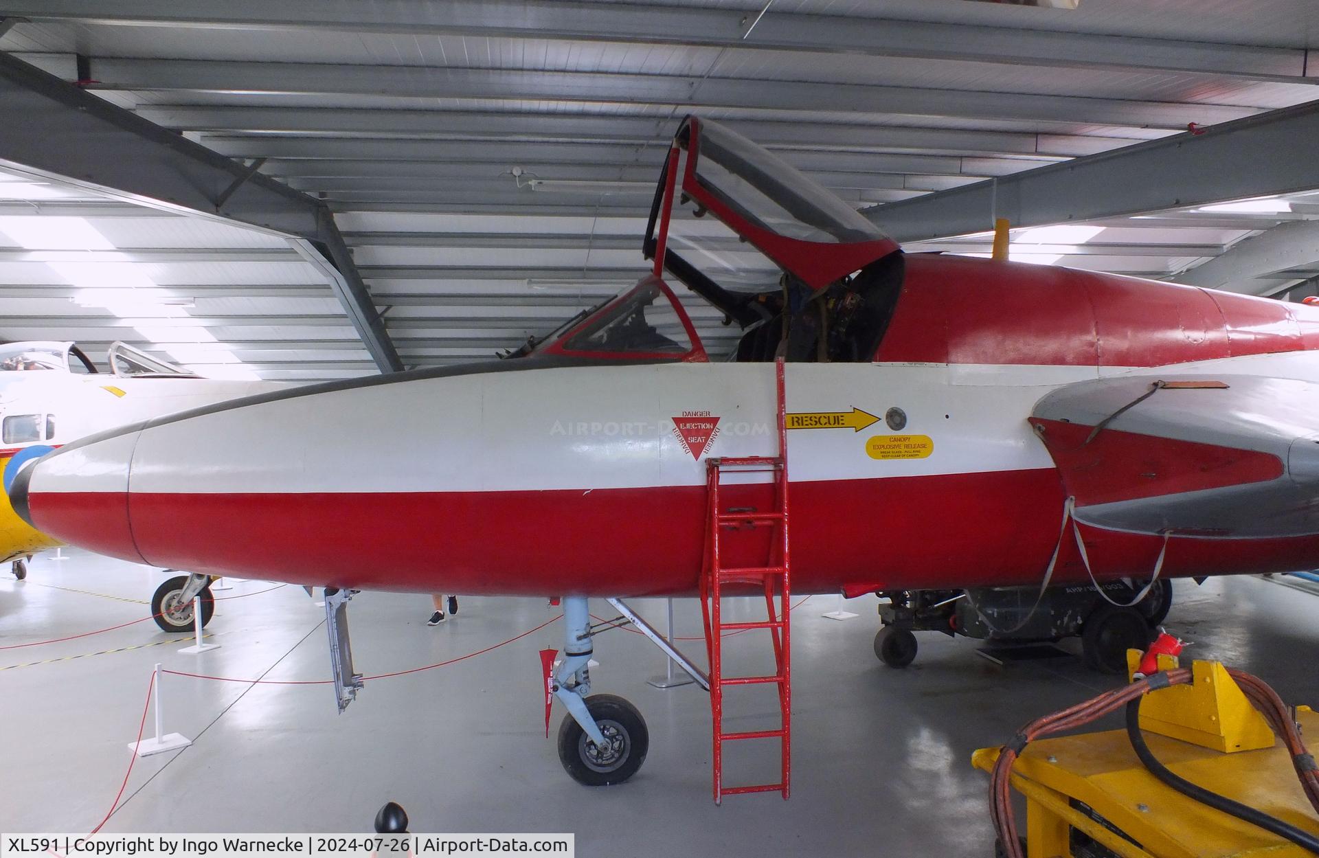 XL591, 1958 Hawker Hunter T.7 C/N 41H-693685, Hawker Hunter T7 at the Gatwick Aviation Museum, Charlwood