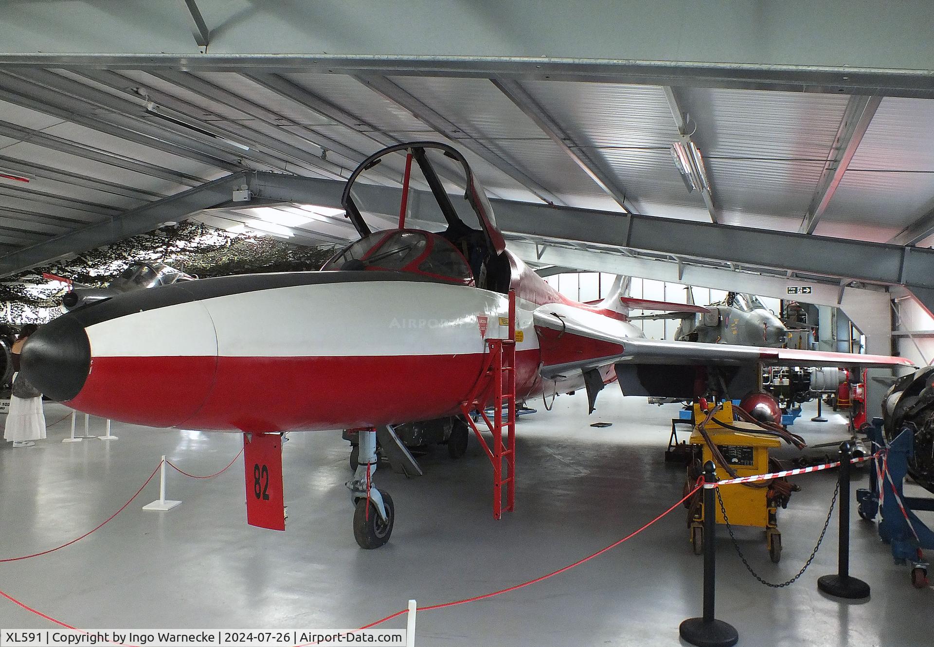XL591, 1958 Hawker Hunter T.7 C/N 41H-693685, Hawker Hunter T7 at the Gatwick Aviation Museum, Charlwood